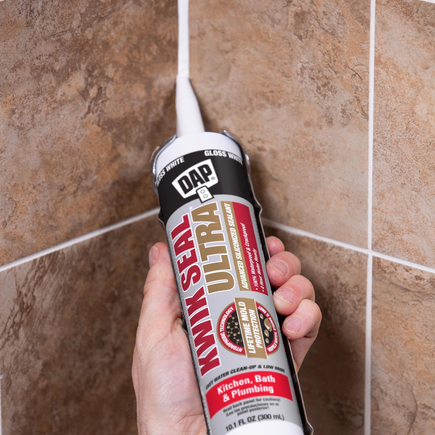 DAP Kwik Seal Ultra White Siliconized Acrylic Kitchen and Bath Sealant 10.1 oz