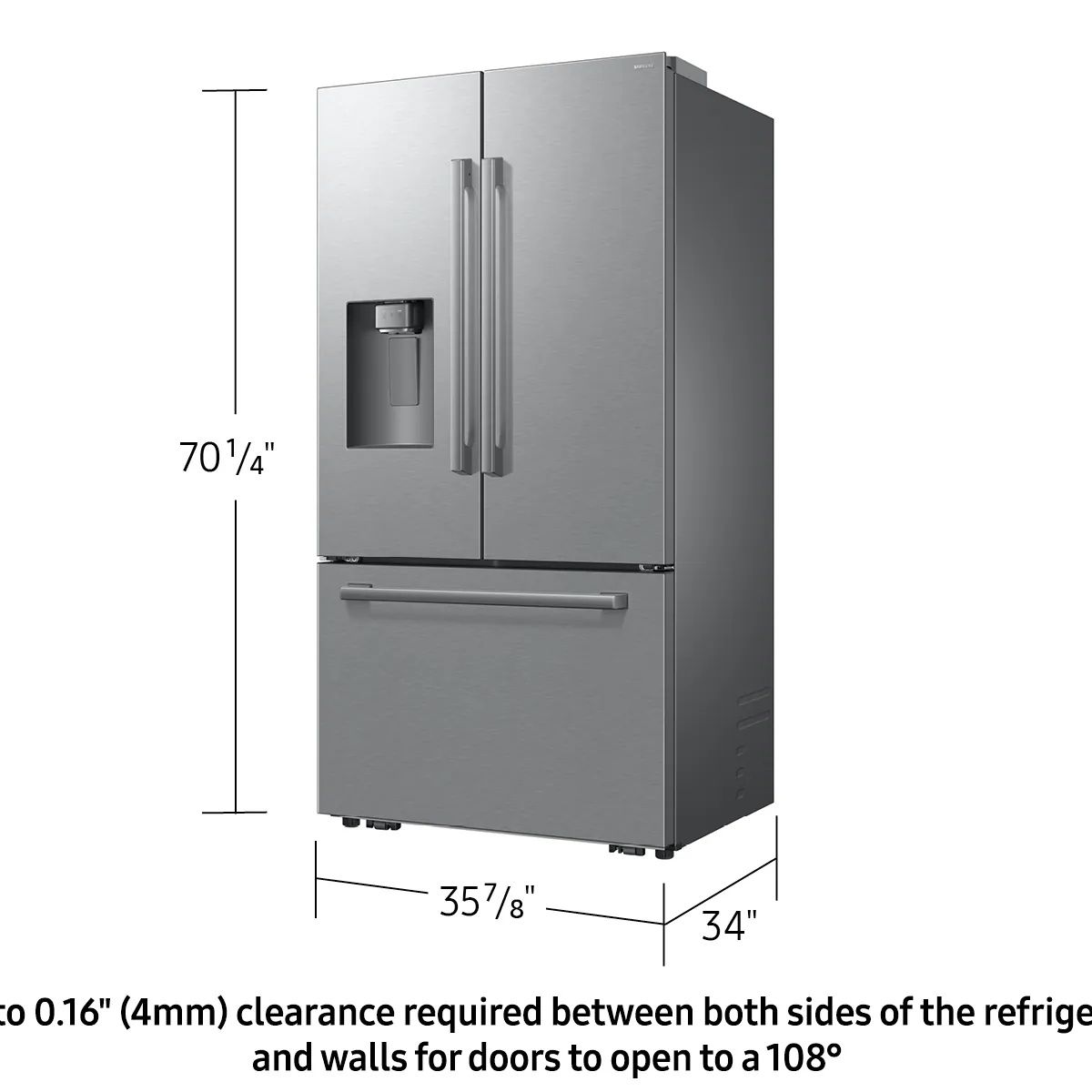Samsung Bespoke AI 3-Door French Door Zero Clearance Fit Dual Auto Ice Maker 29 cu. ft.