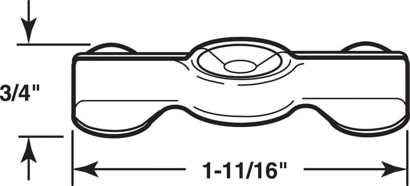 Prime-Line Steel Double Wing Clip For 1-2/3 inch 6 pk