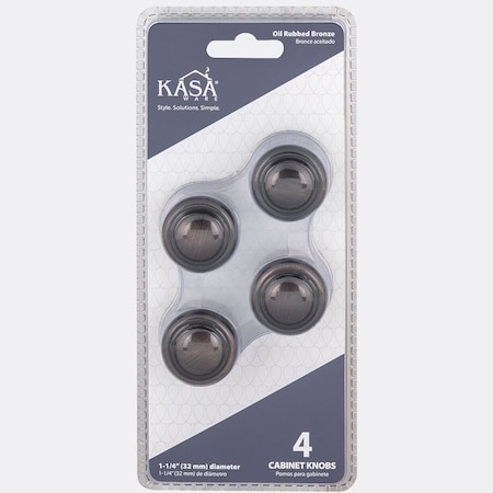 KasaWare 1-1/4 in. Diameter Traditional Knob with Stepped Ring