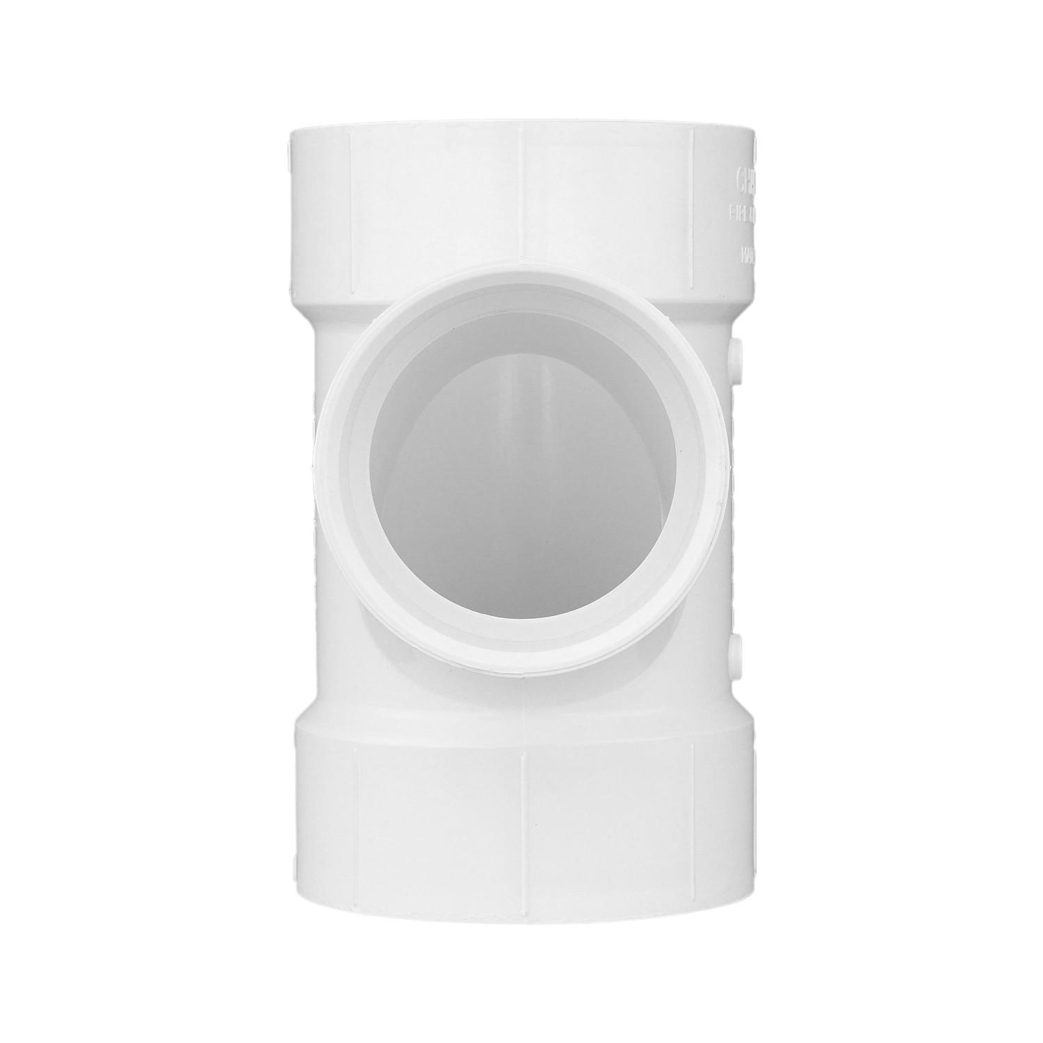 Charlotte Pipe Schedule 40 4 in. Hub X 4 in. D Hub PVC Sanitary Tee 1 pk