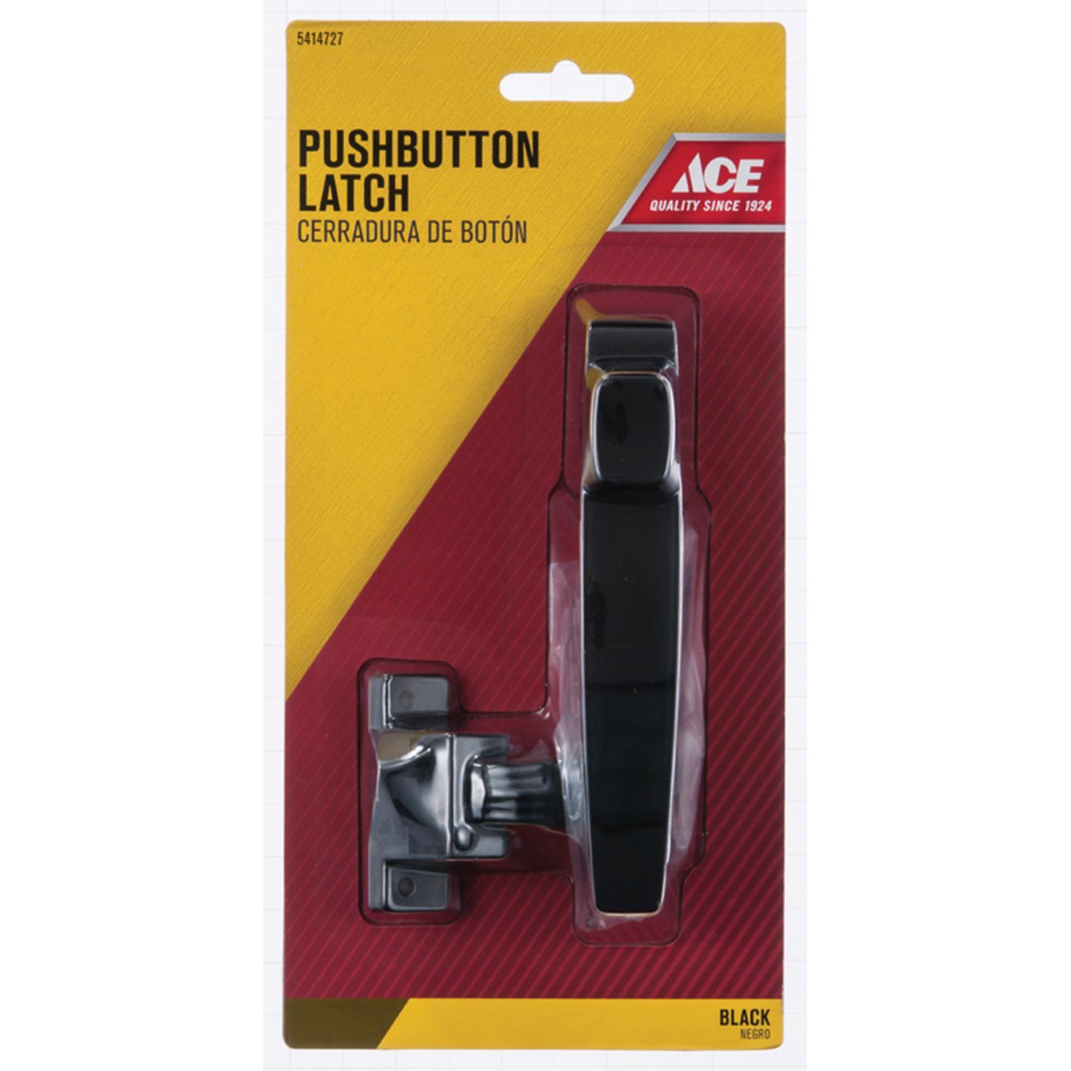 Ace Bare Black Steel Push Button Latch 1 pk