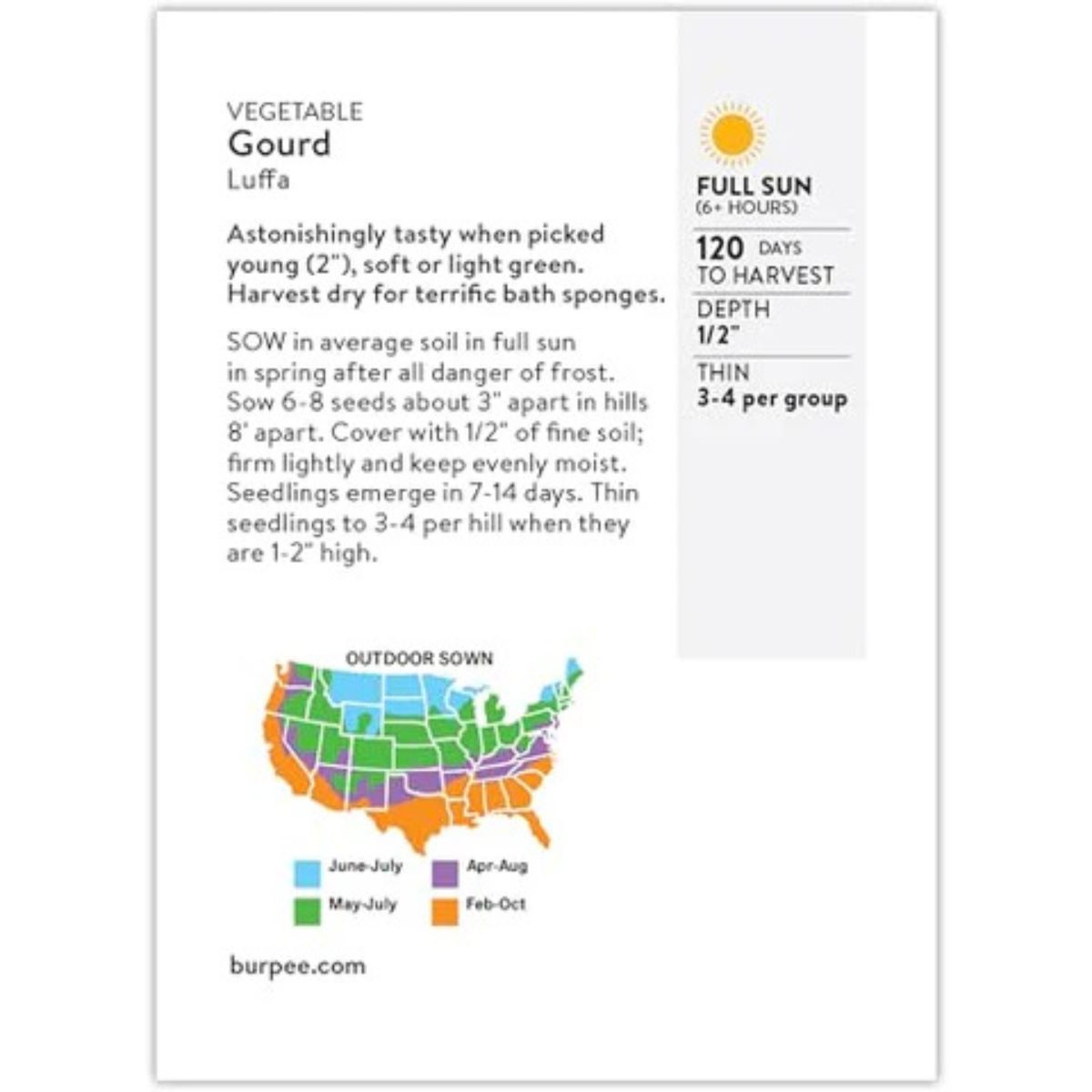 Burpee Heirloom Gourd Luffa Seed Pack