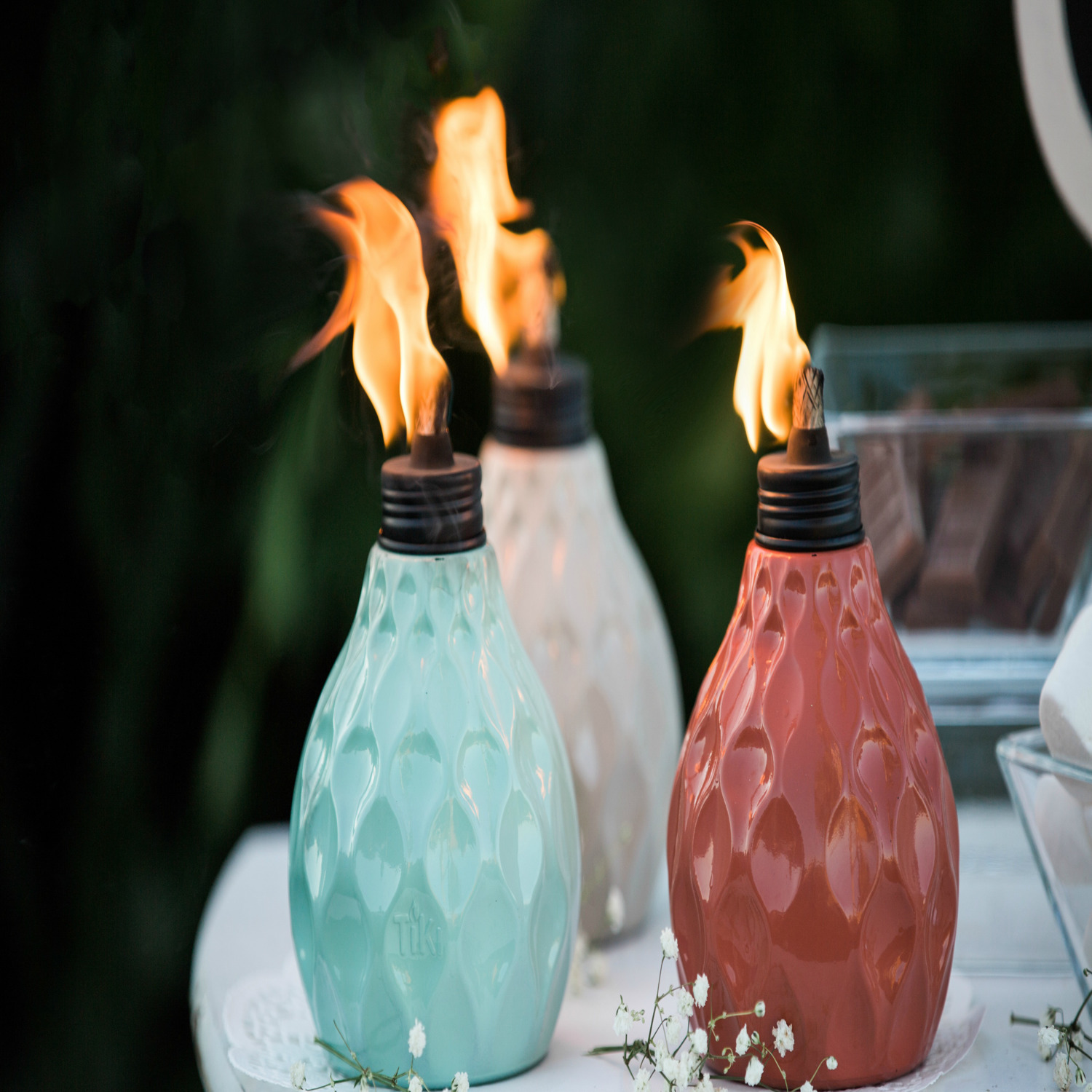 Tiki Assorted Glass 6 in. Seaside Escape Tabletop Torch 1 pc