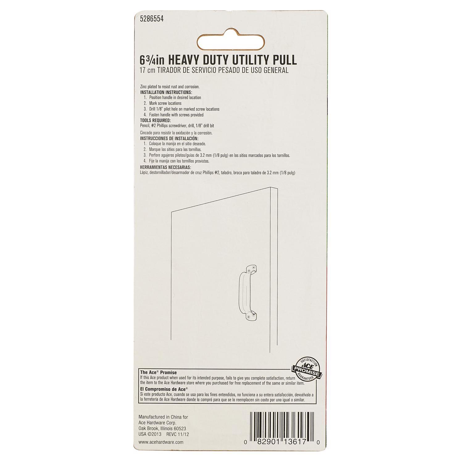 Ace 6.8 in. L Zinc-Plated Silver Steel Heavy Duty Utility Pull
