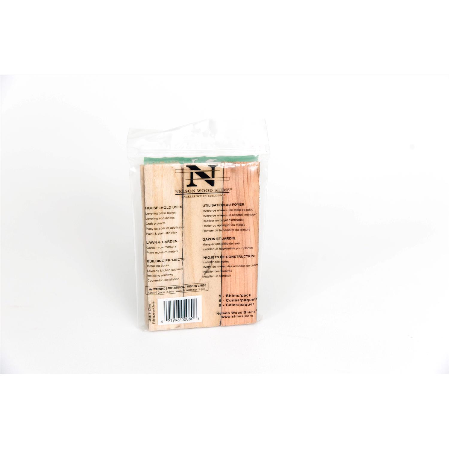Nelson 1.5 in. W X 6 in. L Wood Shim 9 pk