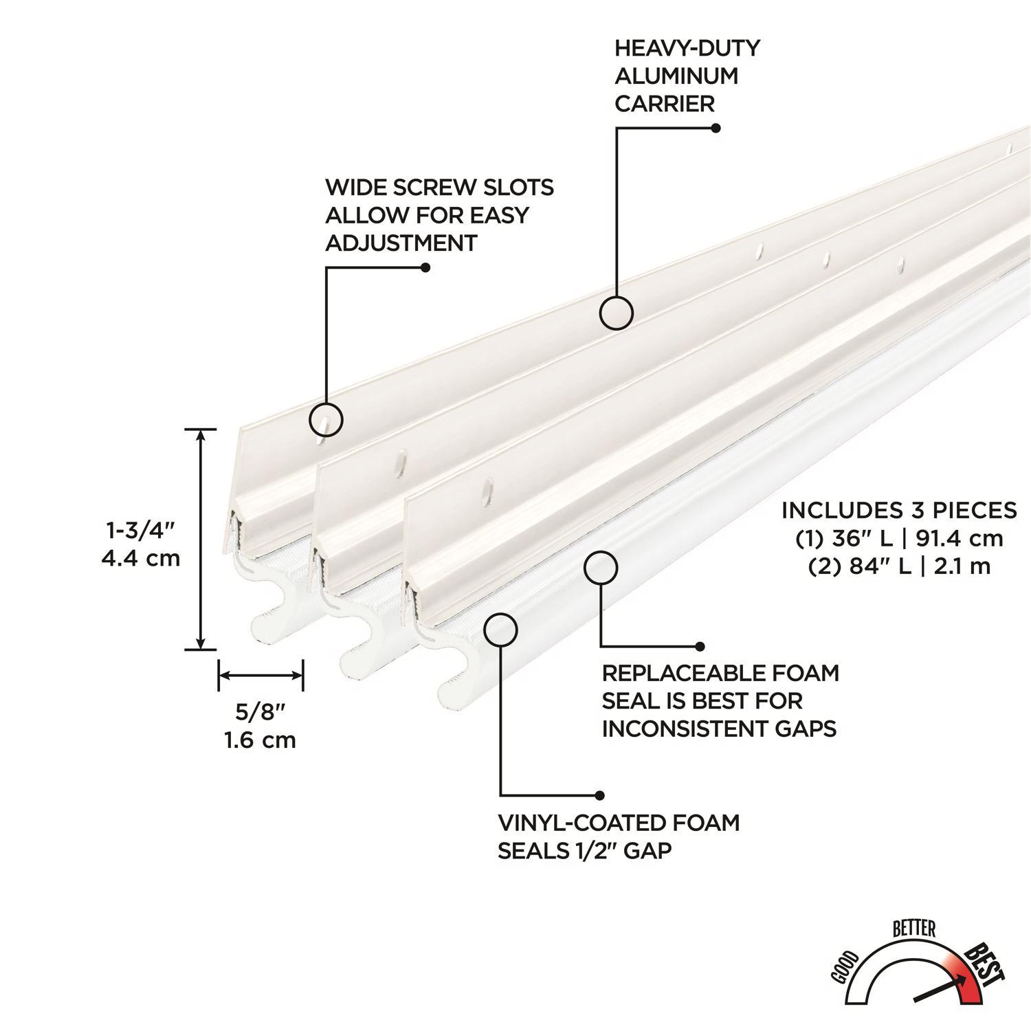 M-D White Aluminum Compression Weatherstrip For Door Jambs 36 and 84 in. L X 1 in.