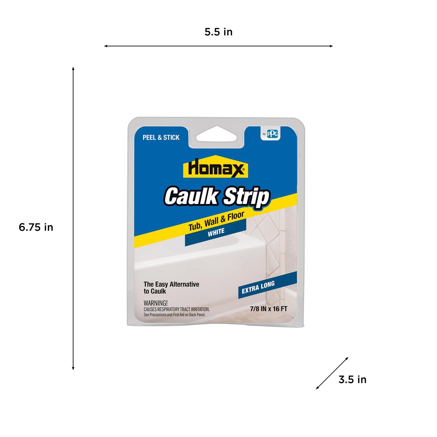 Homax White Silicone Caulk Strips 7/8 in. x 16 ft.