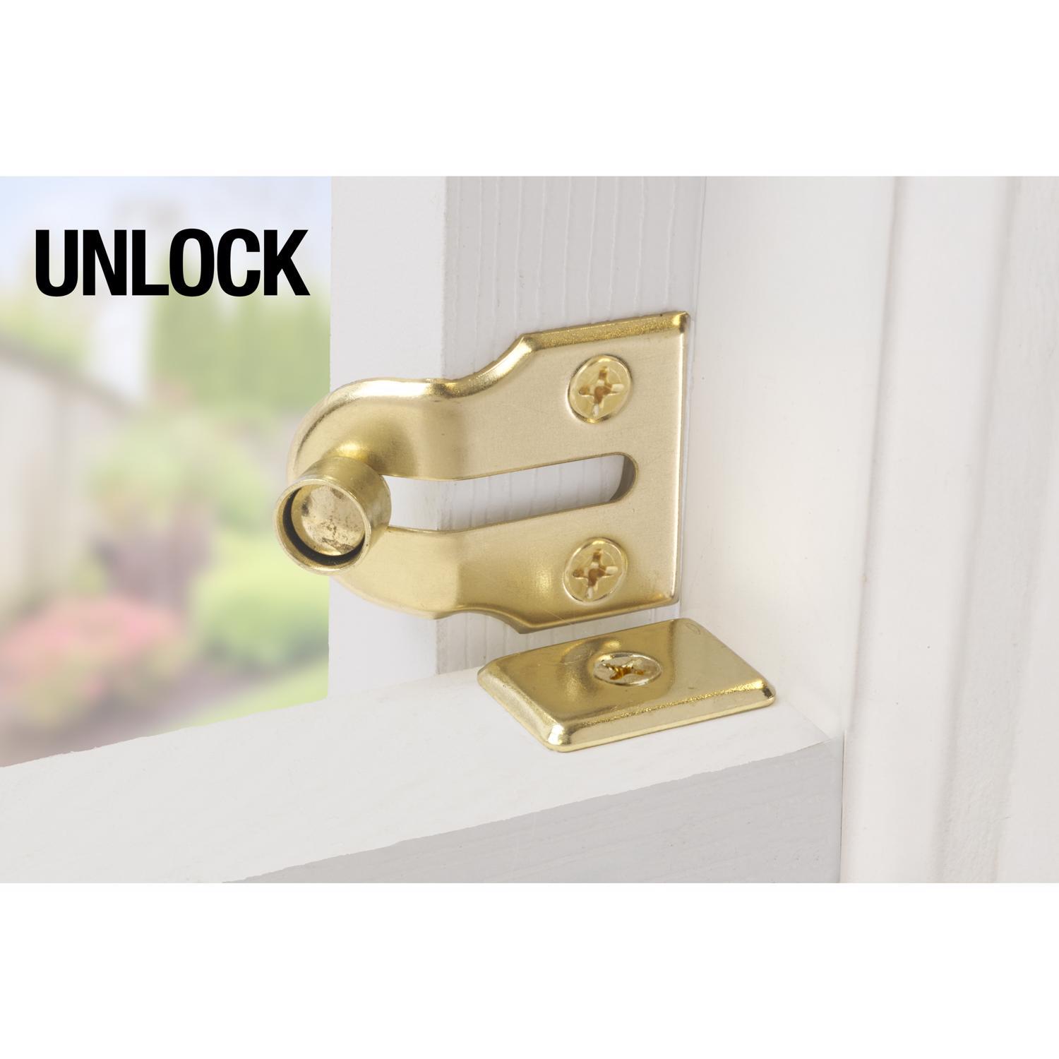 Ace Metallic Brass Window Lock 2 pk