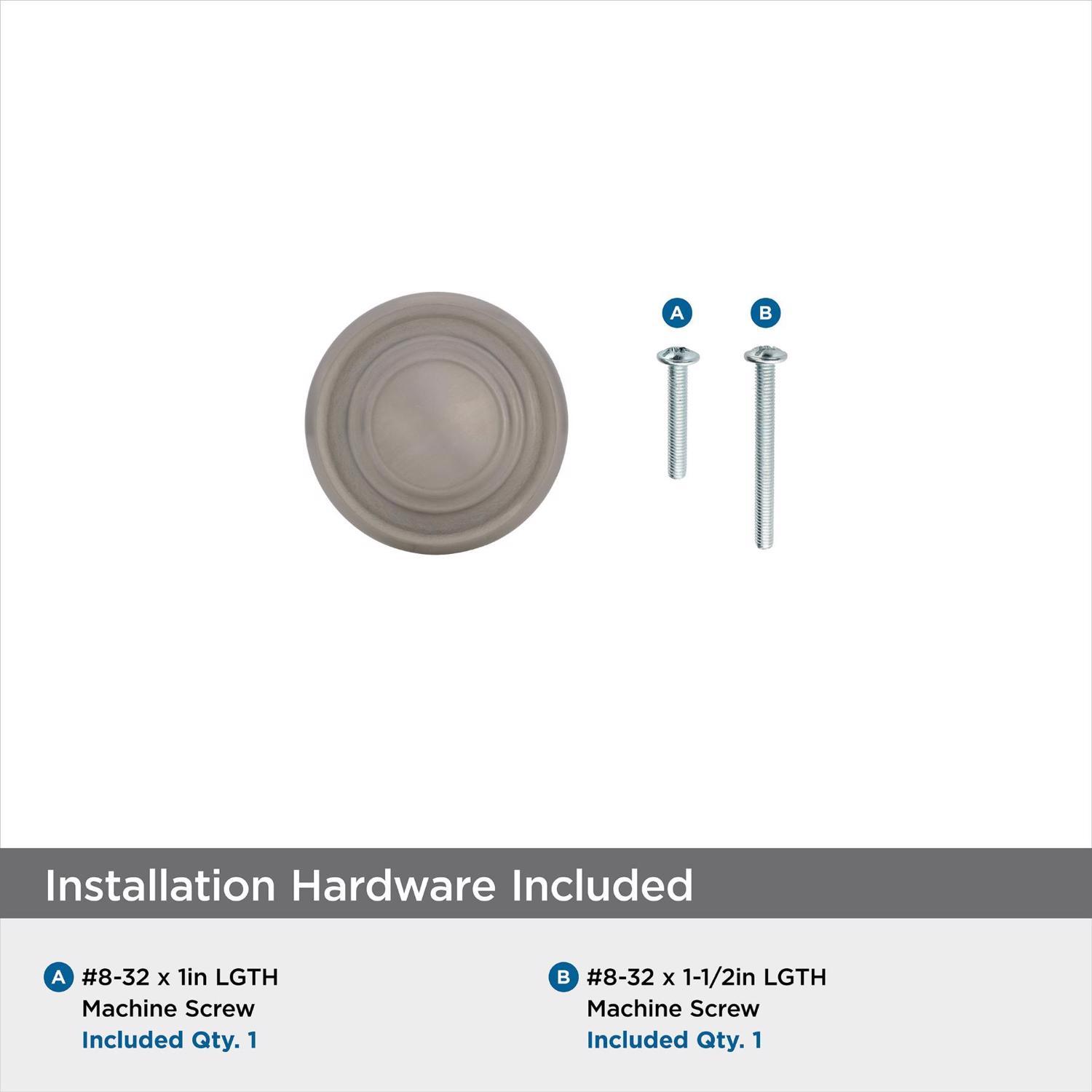Amerock Inspirations Round Cabinet Knob 1-5/16 in. D 1 in. Satin Nickel 1 pk