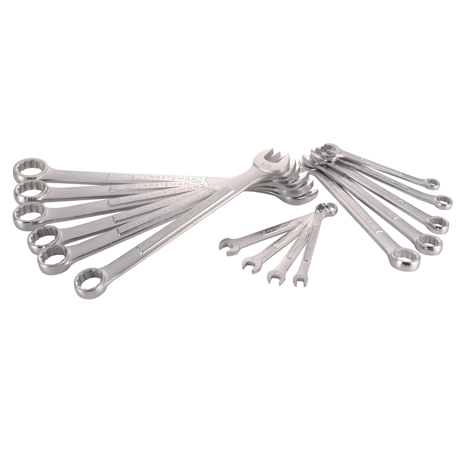CRAFTSMAN 12 Point SAE Combination Wrench Set 15 pc
