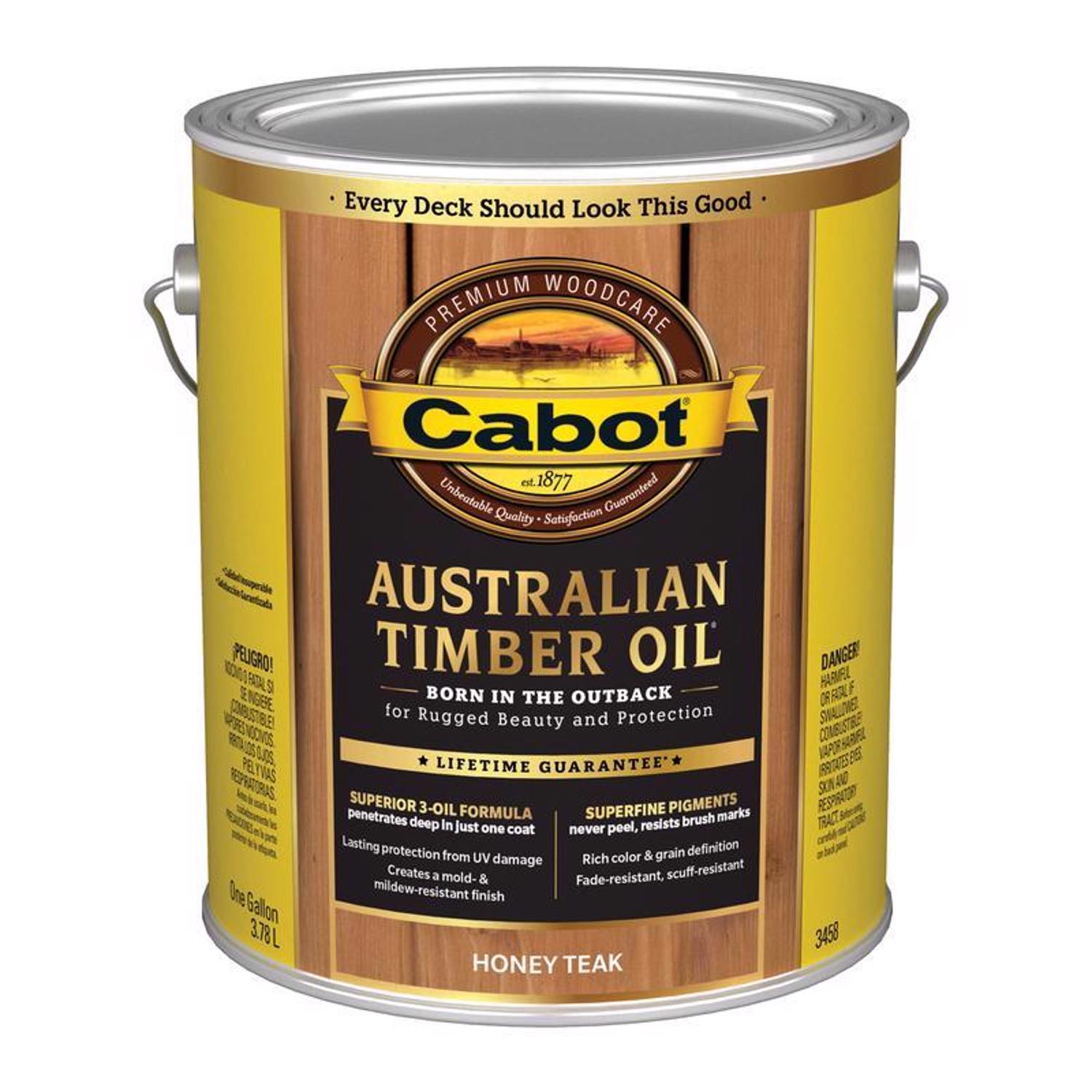 Cabot Australian Timber Oil Transparent Honey Teak Oil-Based Australian Timber Oil 1 gal