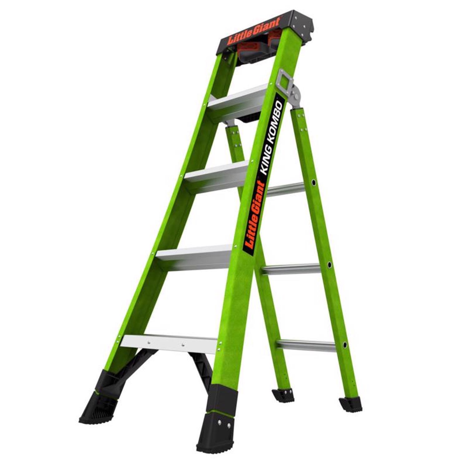 Little Giant King Kombo 5 ft. H Fiberglass Multi-Position Ladder Type IAA 375 lb. cap.