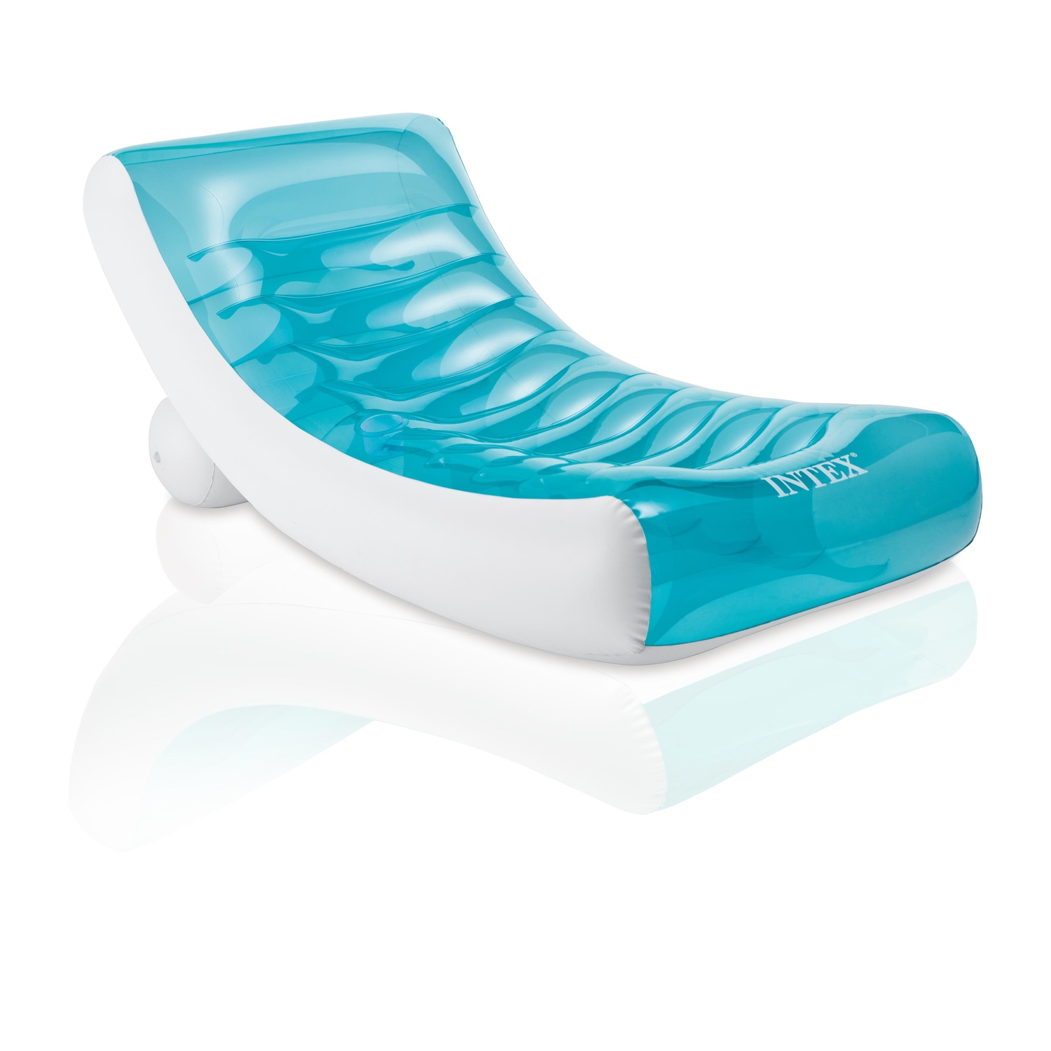 Intex Rockin' Blue/White Vinyl Inflatable Lounge Pool Float