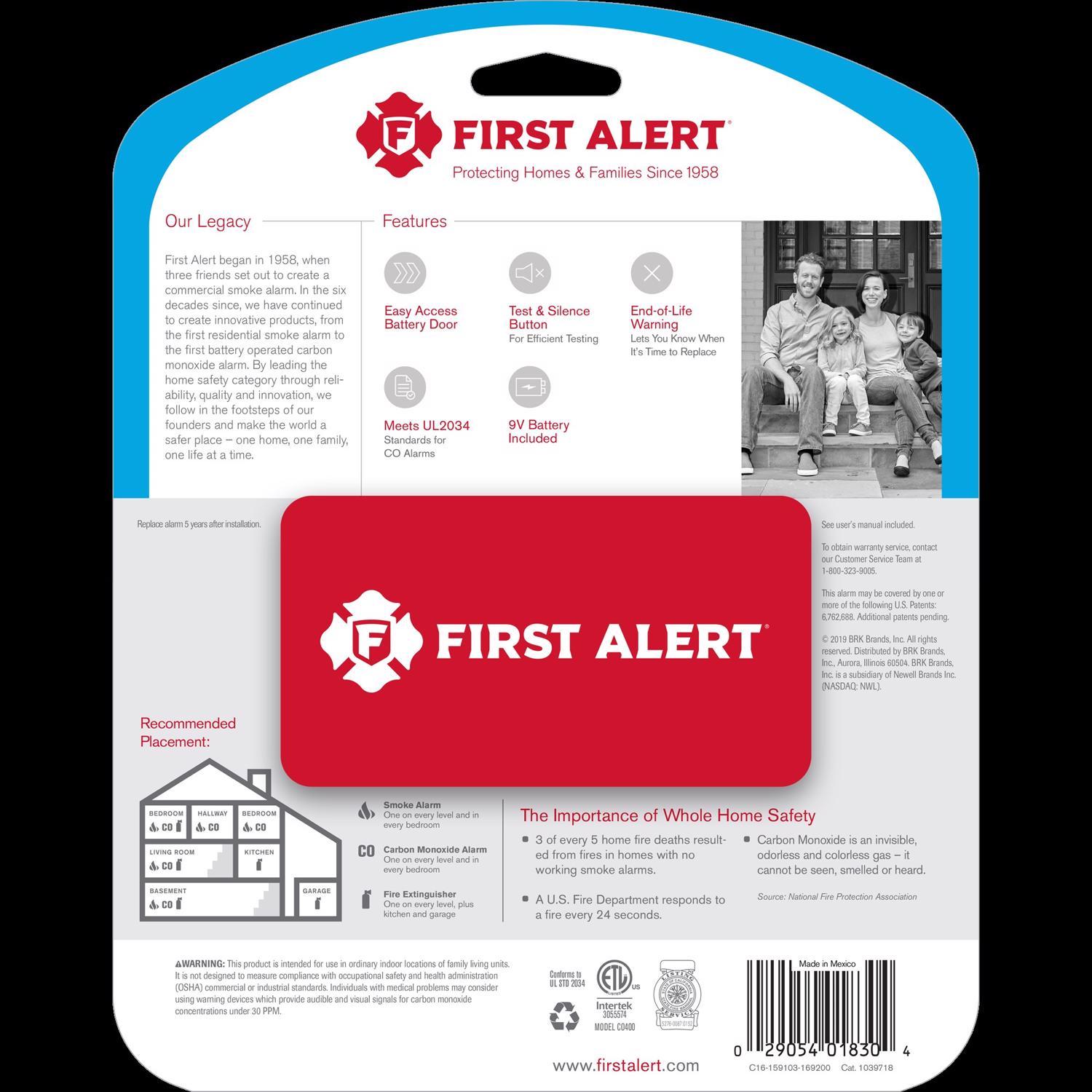First Alert Battery-Powered Electrochemical Carbon Monoxide Detector