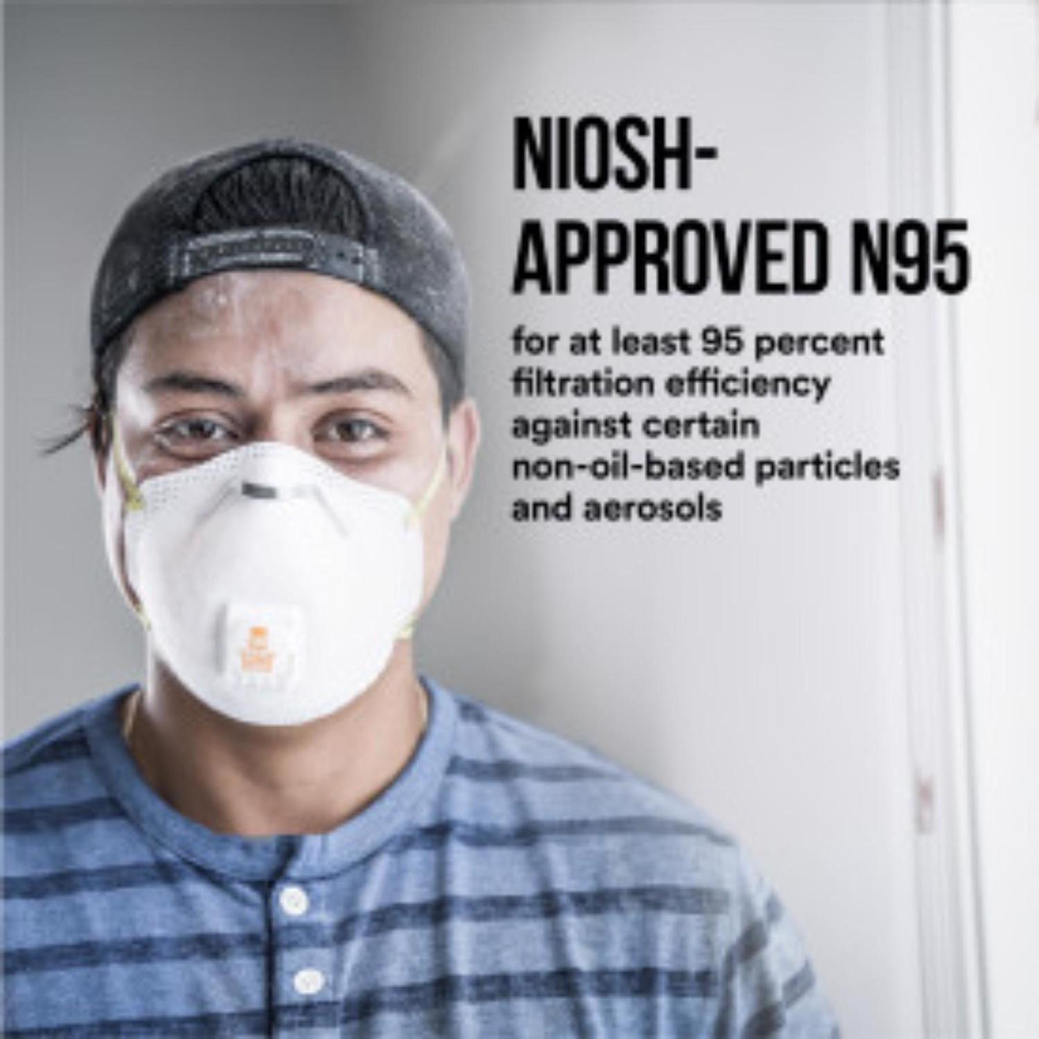 3M N95 Paint Sanding Cup Disposable Respirator Pro-Series Valved White 10 pc