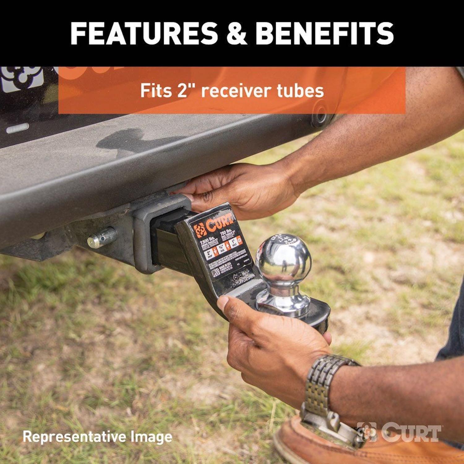 CURT 7500 lb. cap. Hitch Ball Mount