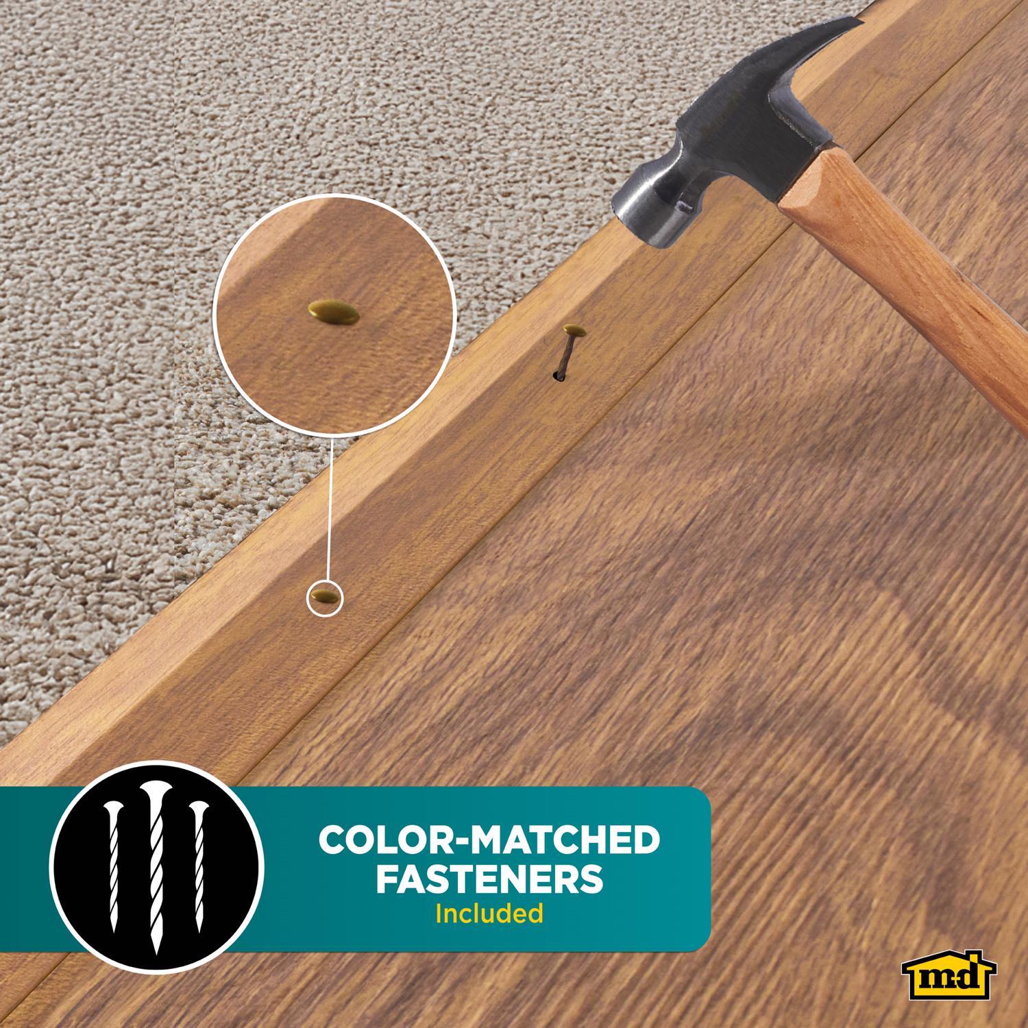 M-D Building Products METAL DECOR 0.3 in. H X 1.38 in. W X 72 in. L Prefinished Oak Aluminum Carpet