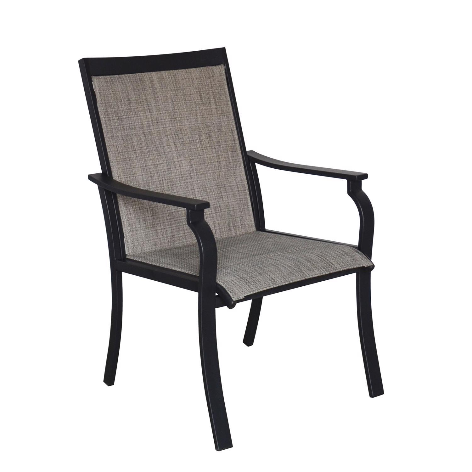 Living Accents Clark 7 pc Black Steel Casual Dining Set Beige