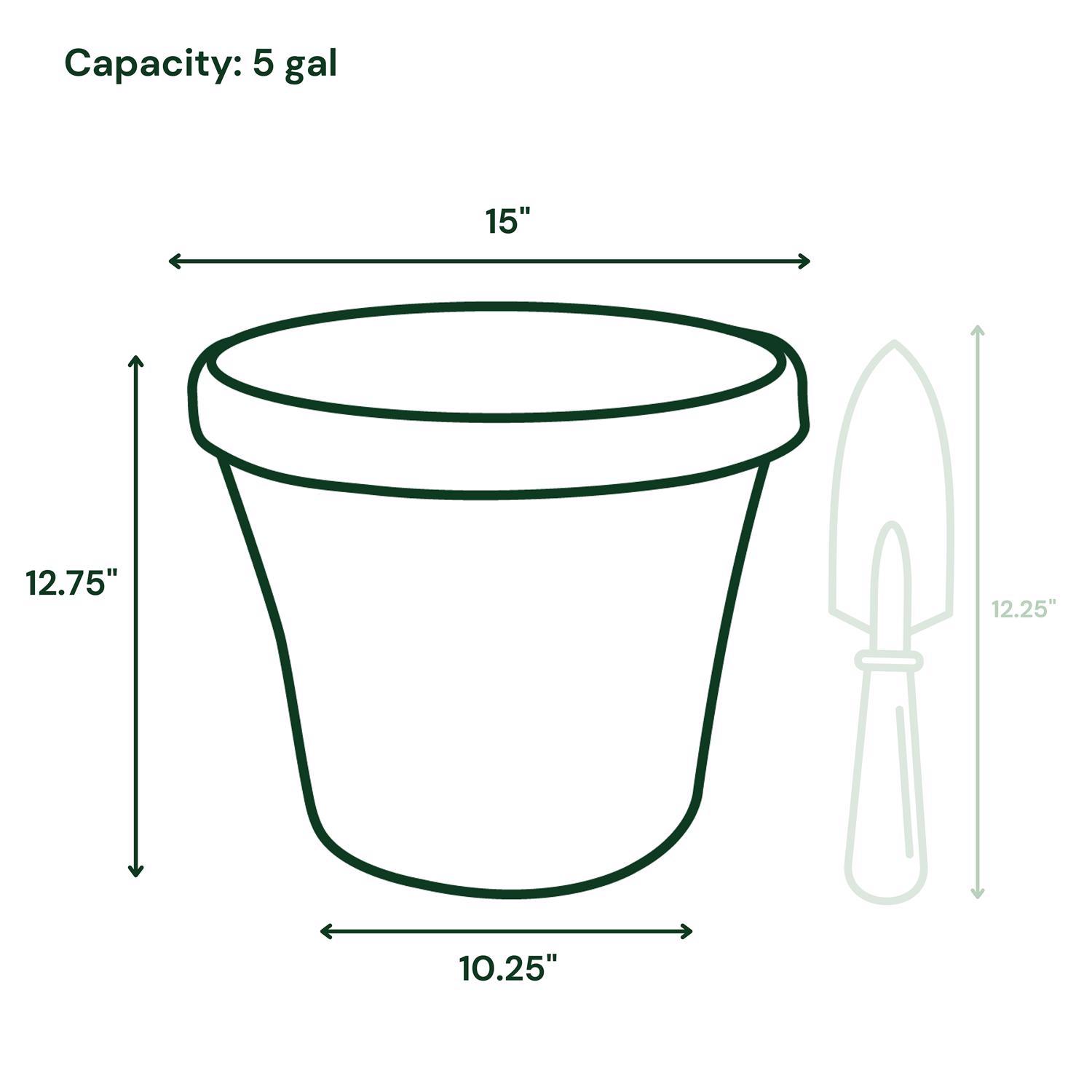 Bloem Terra 12.75 in. H X 15 in. W Resin Traditional Planter Living Green