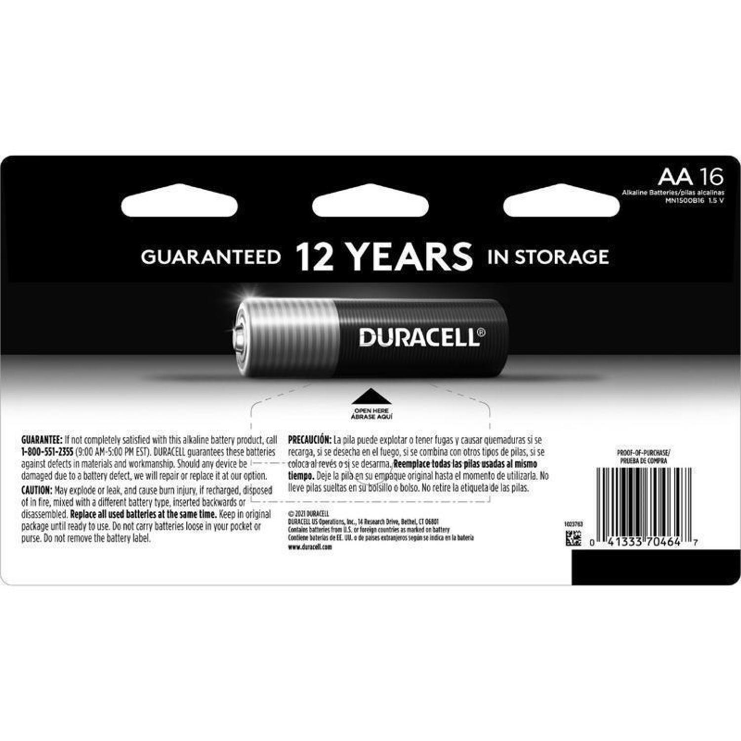 Duracell Coppertop AA Alkaline Batteries 16 pk Carded