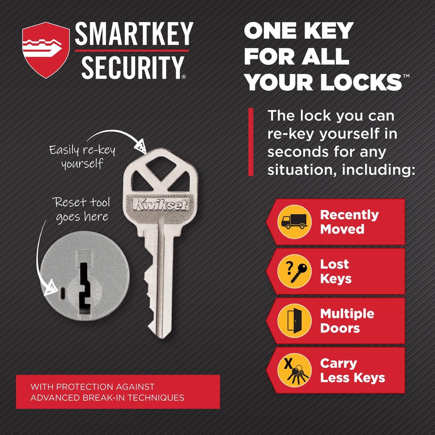 Kwikset Tylo Satin Chrome Entry Door Knob 1-3/4 in.