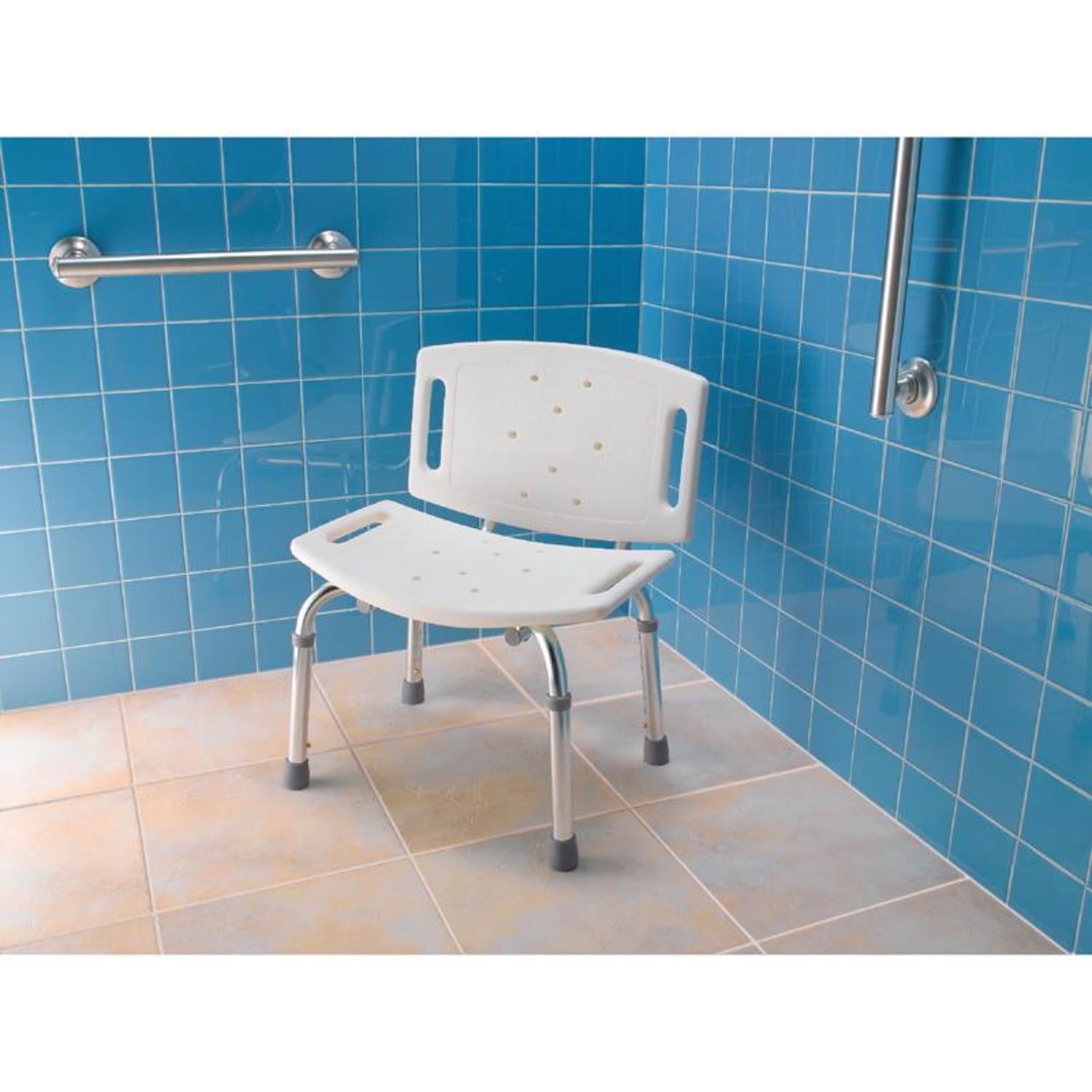 Moen Home Care Chrome White Tub and Shower Chair Plastic 21 H X 19.25 L