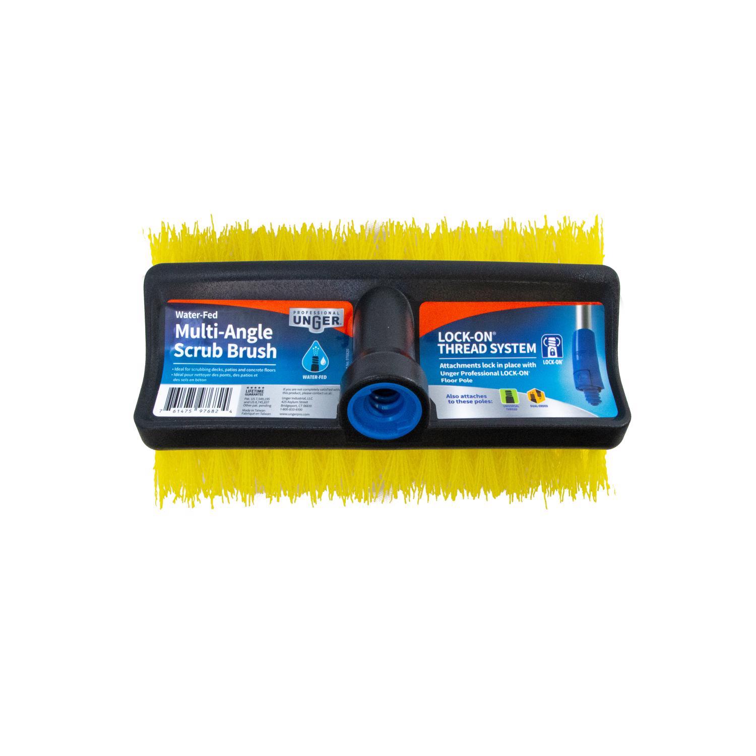 Unger 10 in. W Hard Bristle Polypropylene Handle Multi-Angle Scrub Brush