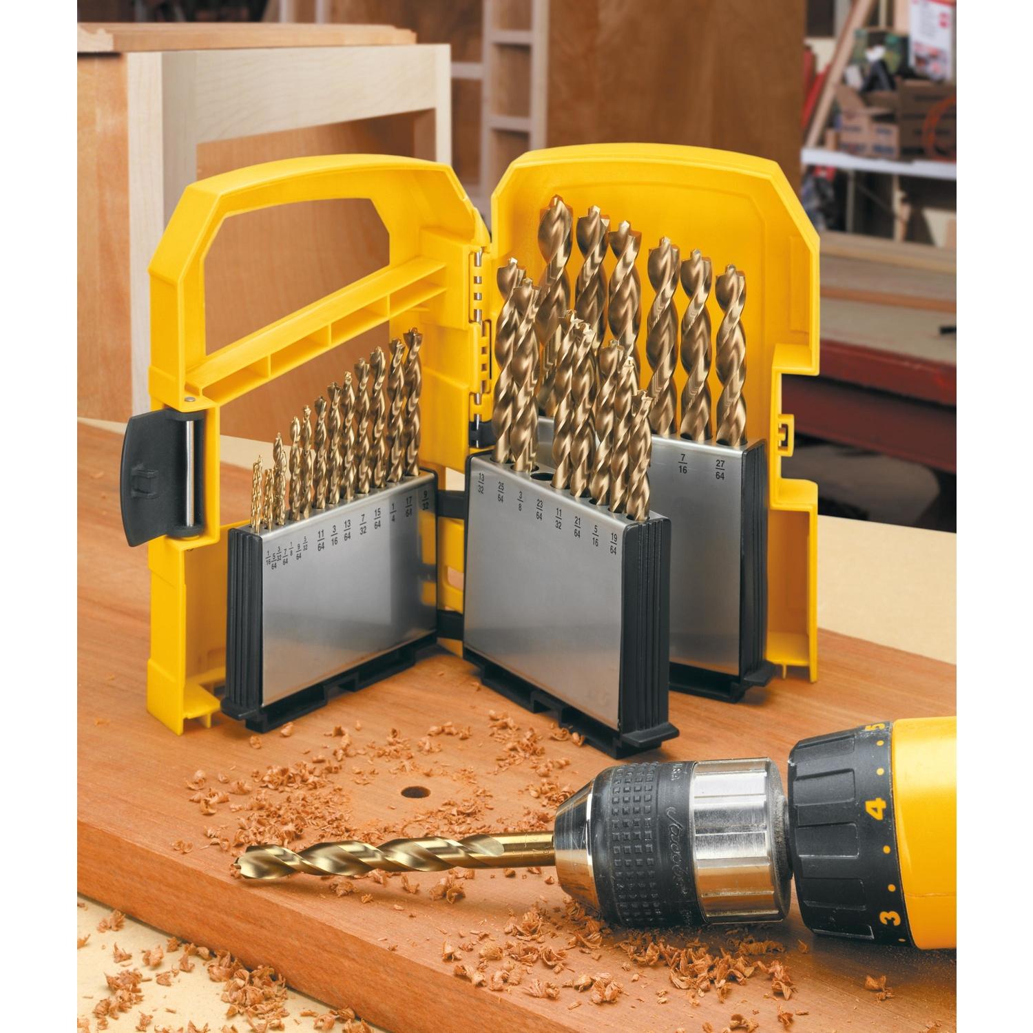 DeWalt Pilot Point High Speed Steel Drill Bit Set Straight Shank 29 pc