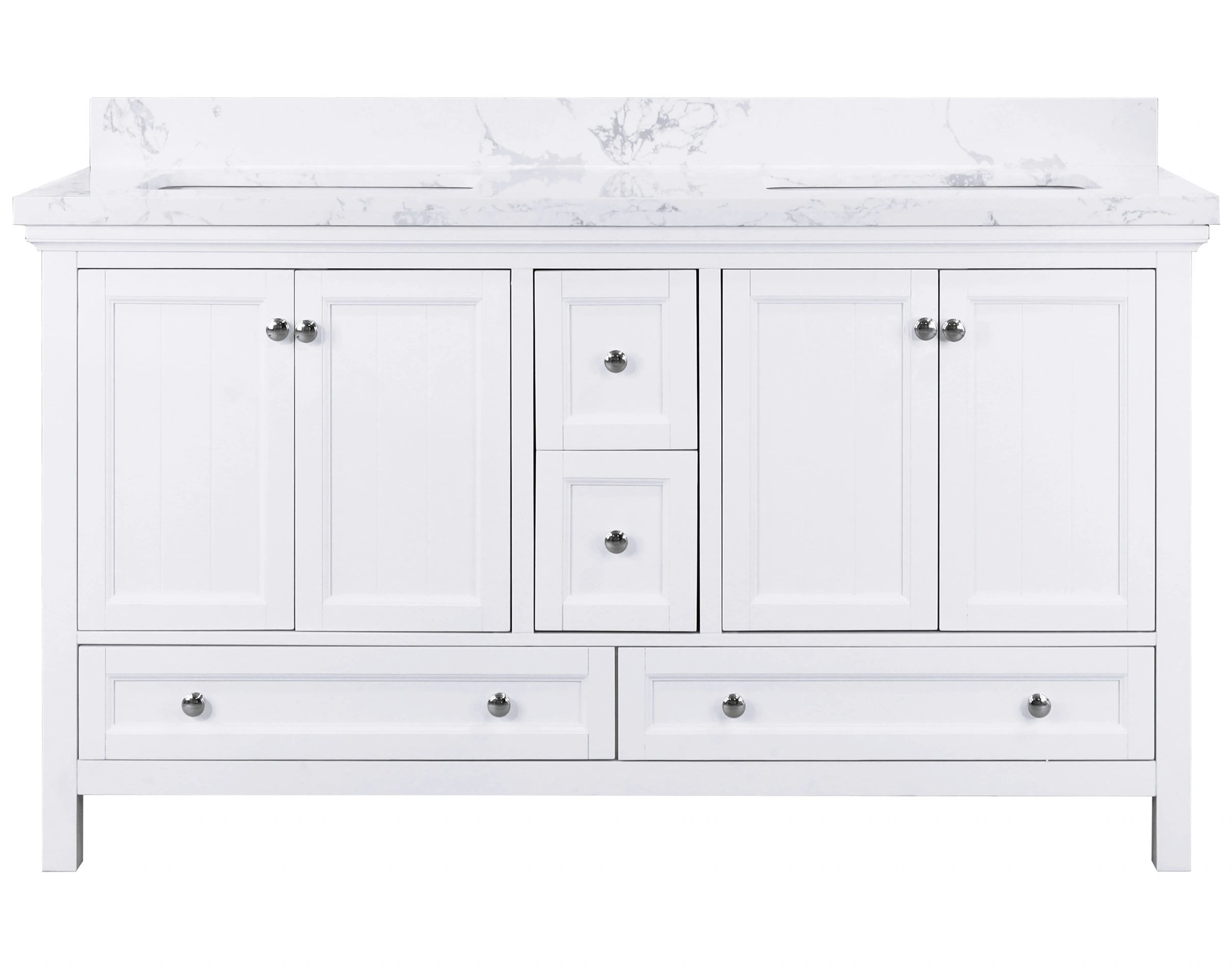 Aurafina CUNNINGHAM 60 in. Plantation White Vanity