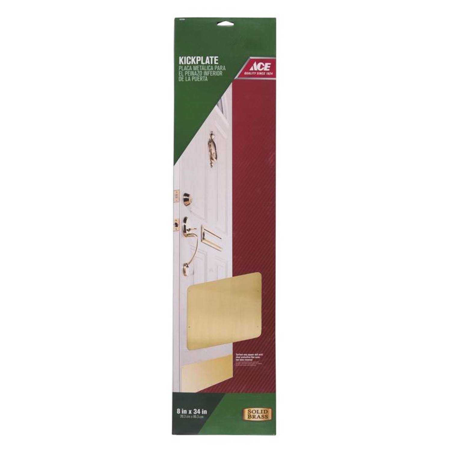 Ace 8 in. H X 34 in. L Brass Brass Kickplate