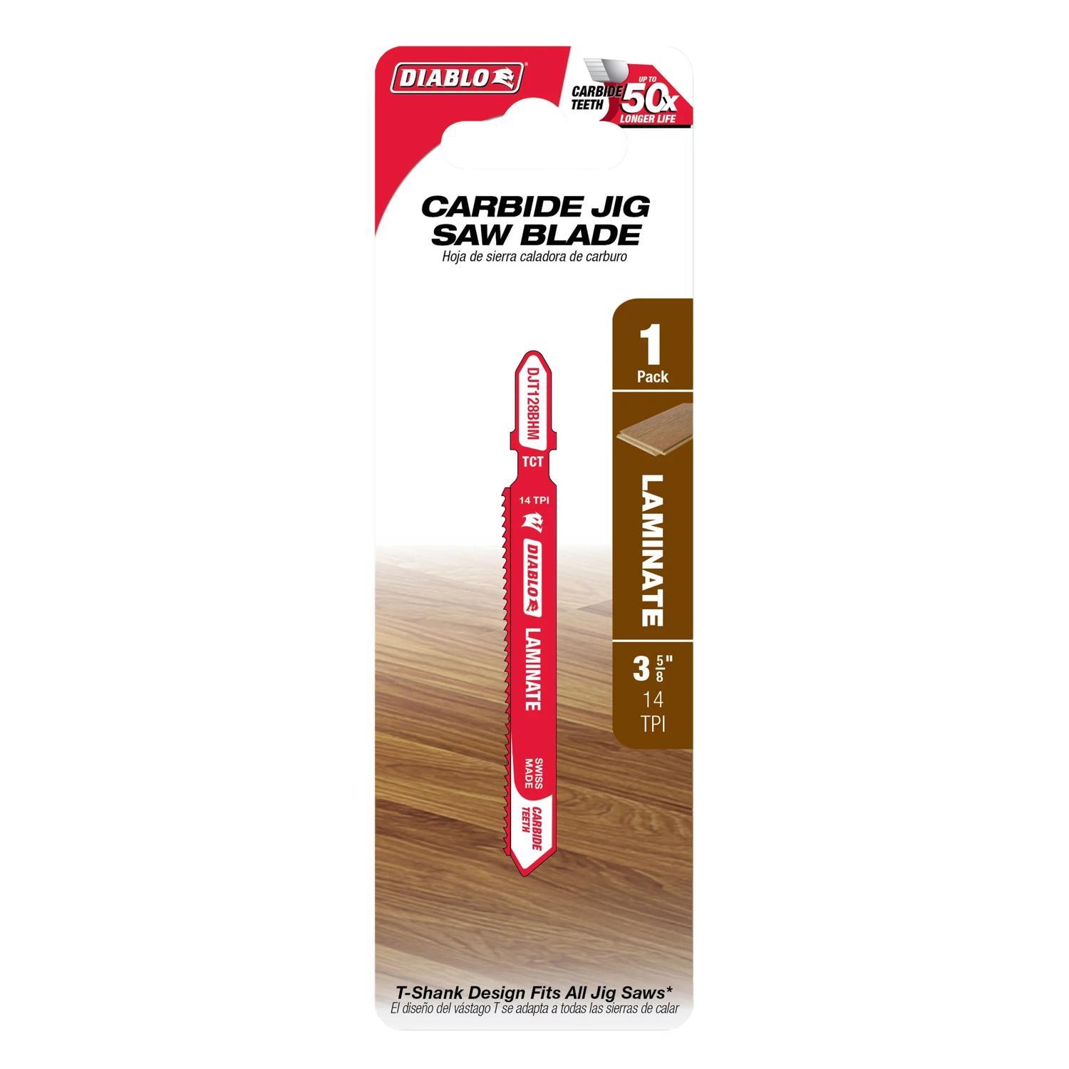 Diablo 3-5/8 in. Carbide T-Shank Laminate Jig Saw Blade 14 TPI 1 pk