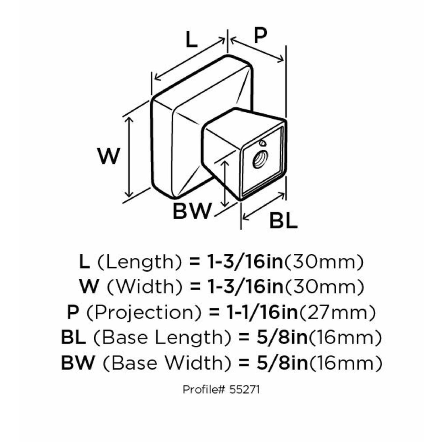 Amerock Blackrock Square Cabinet Knob 1-3/16 in. D 1-1/16 in. Oil Rubbed Bronze 1 pk