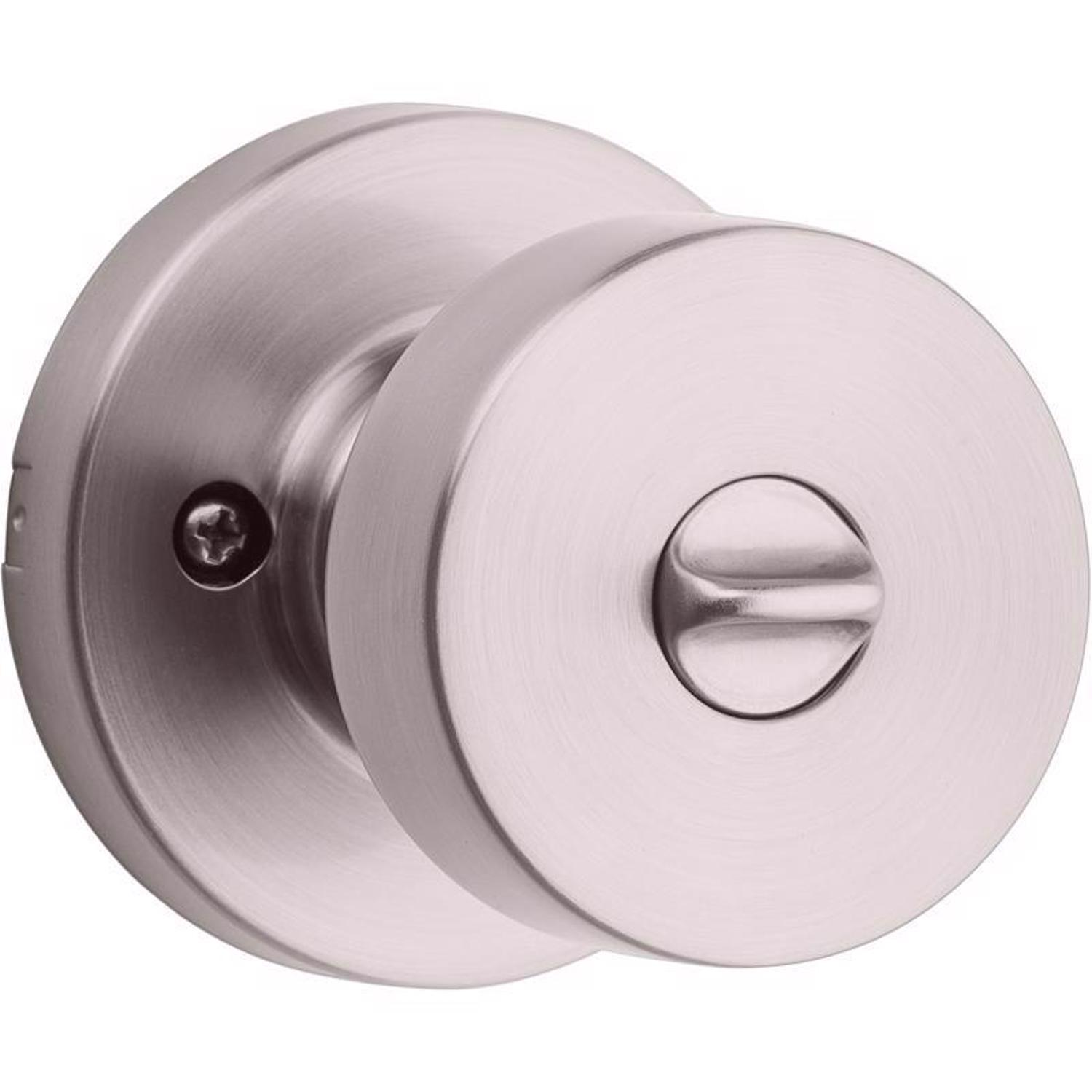 Kwikset SmartKey Pismo Satin Nickel Entry Door Knob KW1 1-3/4 in.