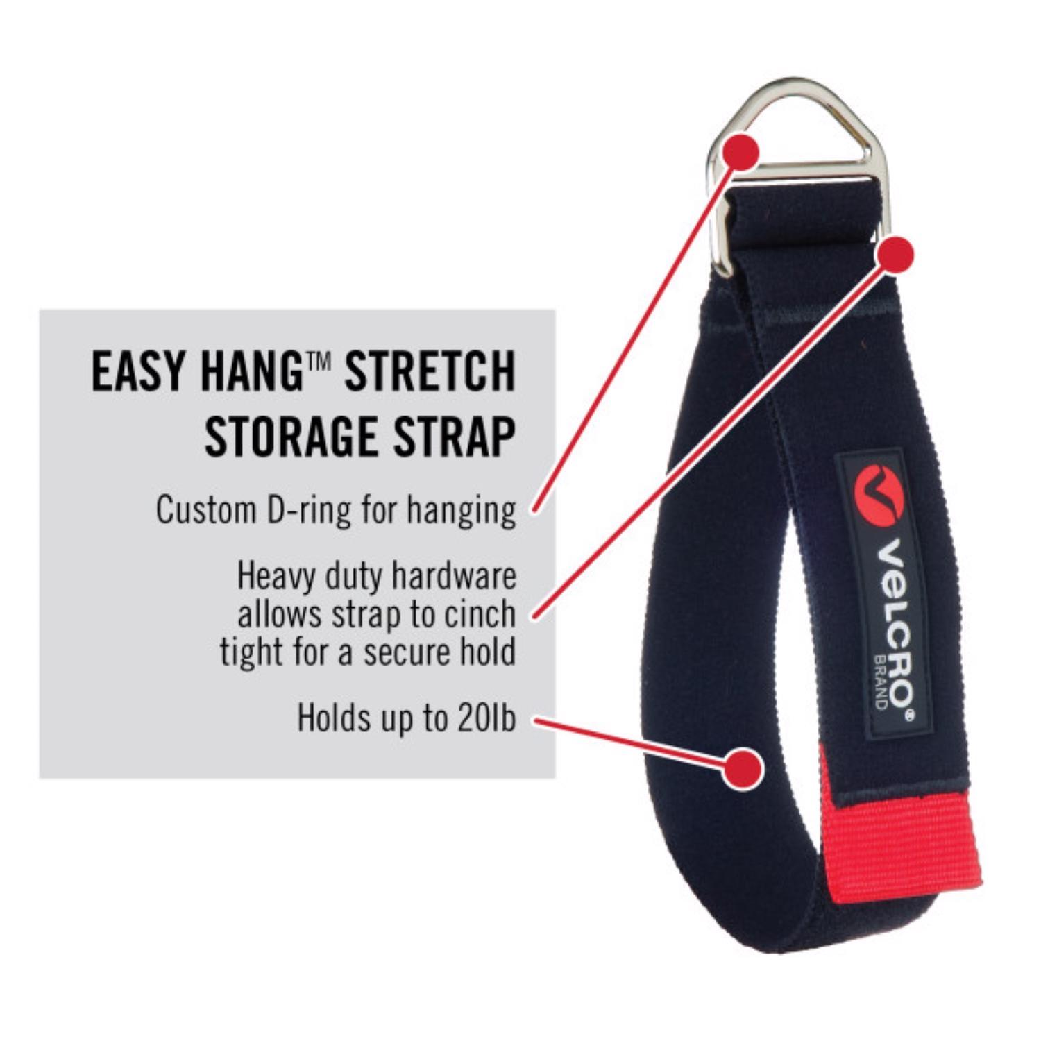 VELCRO Brand Easy Hang Stretch 24 in. L Nylon/Steel/Hook and Loop Enclosure Medium Storage Strap 1 Pack