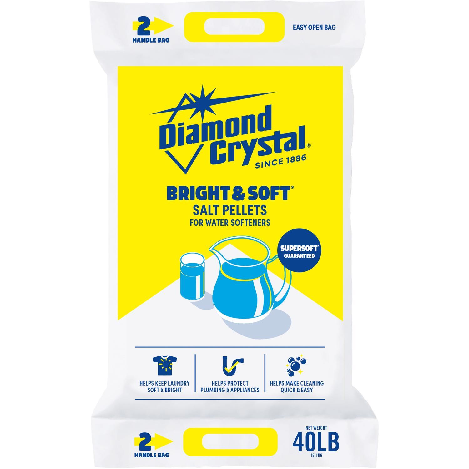 Diamond Crystal Bright & Soft Water Softener Salt Pellets 40 lb