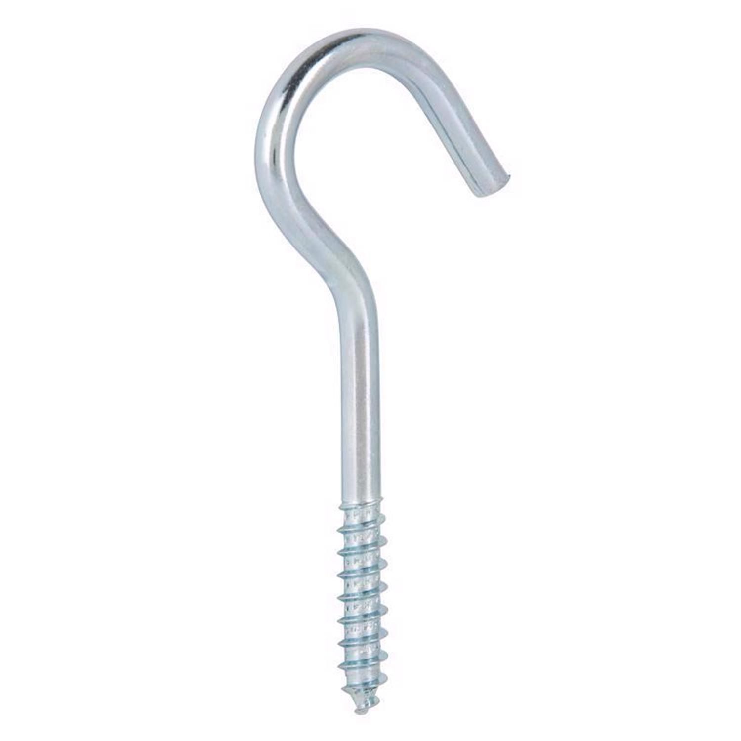 Ace Small Zinc-Plated Silver Steel 3-7/8 in. L Ceiling Hook 80 lb 2 pk