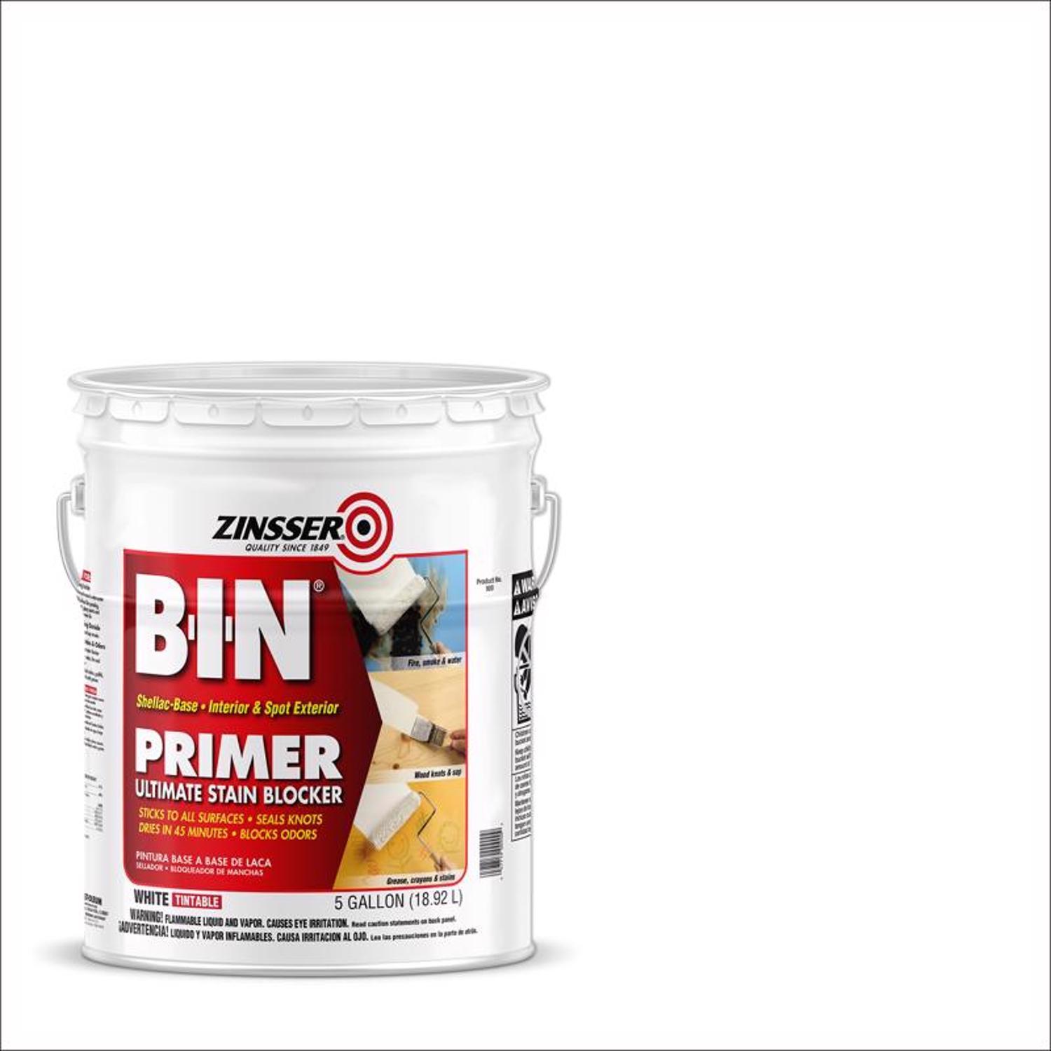Zinsser B-I-N White Shellac-Based Primer 5 gal