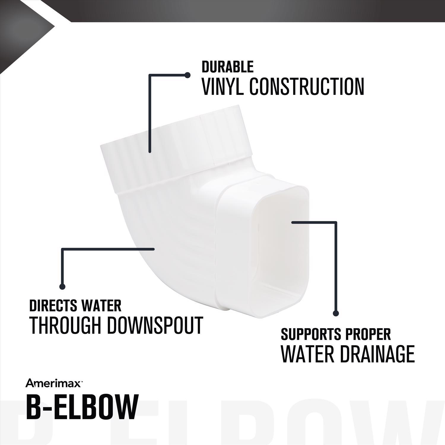 Amerimax 4.5 in. H X 2.5 in. W X 4.5 in. L White Vinyl K Gutter Elbow