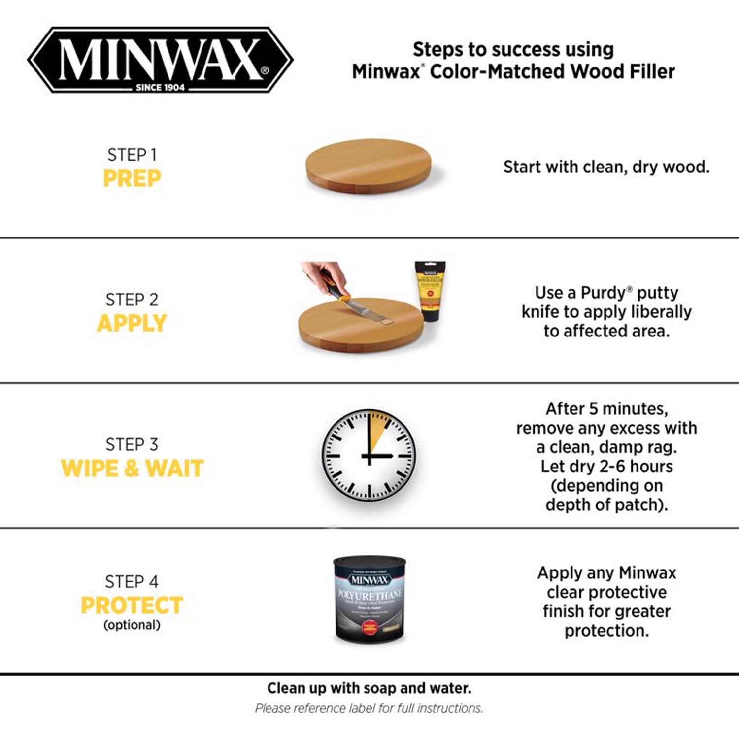 Minwax Color-Matched Natural Wood Filler 6 oz