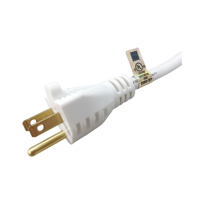 Ace Outdoor 50 ft. L White Triple Outlet Cord 16/3 SJTW