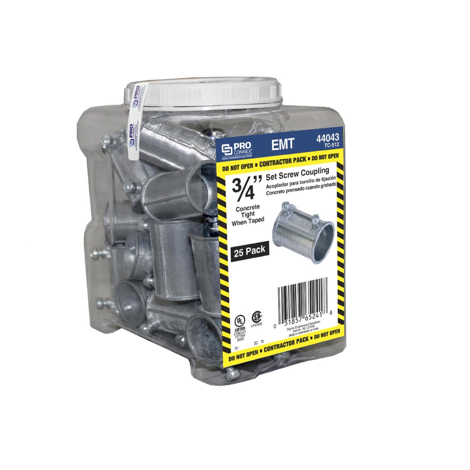Sigma Engineered Solutions 3/4 in. D Die-Cast Zinc Set Screw Coupling For EMT 25 pk