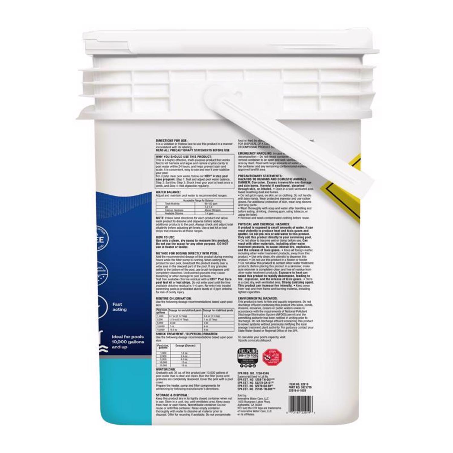 HTH Pool Care Granule Chlorinating Chemicals 50 lb