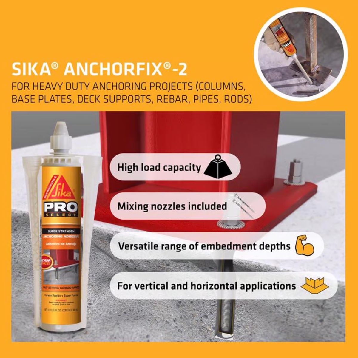 Sika Pro Select Super Strength Gray Anchoring Adhesive 10.1 oz.