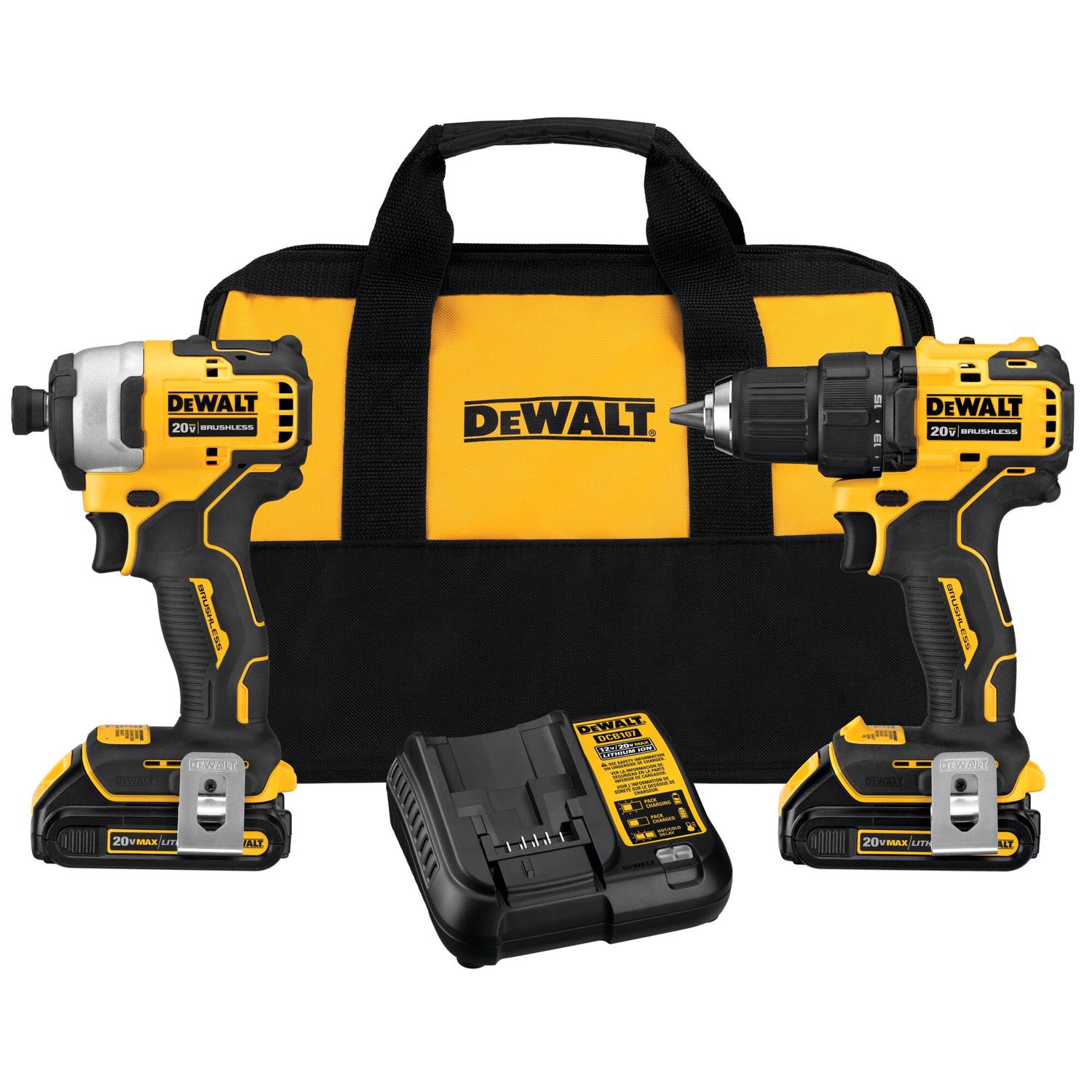 DEWALT 20V MAX ATOMIC Cordless Brushless 2 Tool Compact Drill and Impact Driver Kit Stine Home Yard The Family You Can Build Around