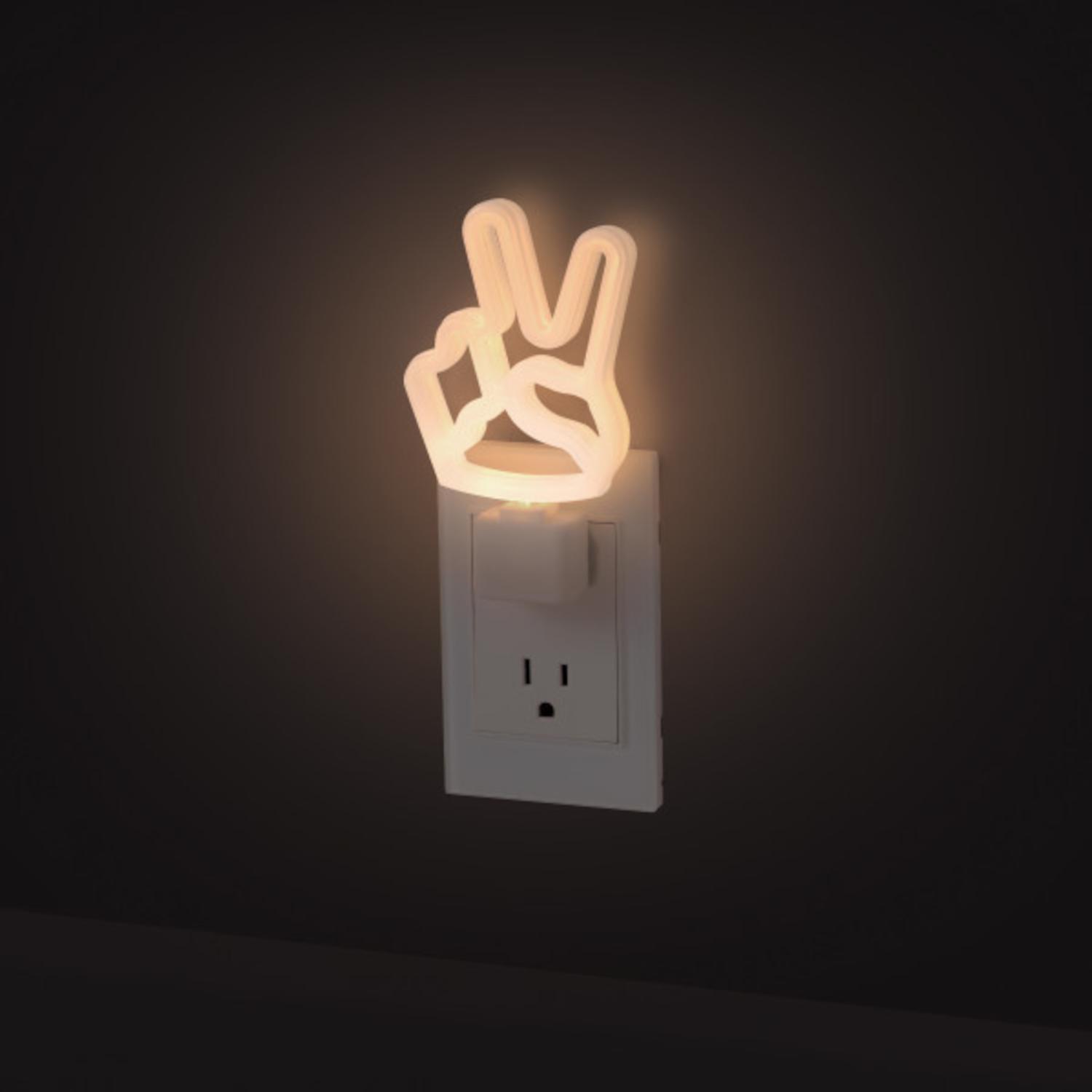 Globe Electric Automatic Plug-in Peace Sign LED Night Light