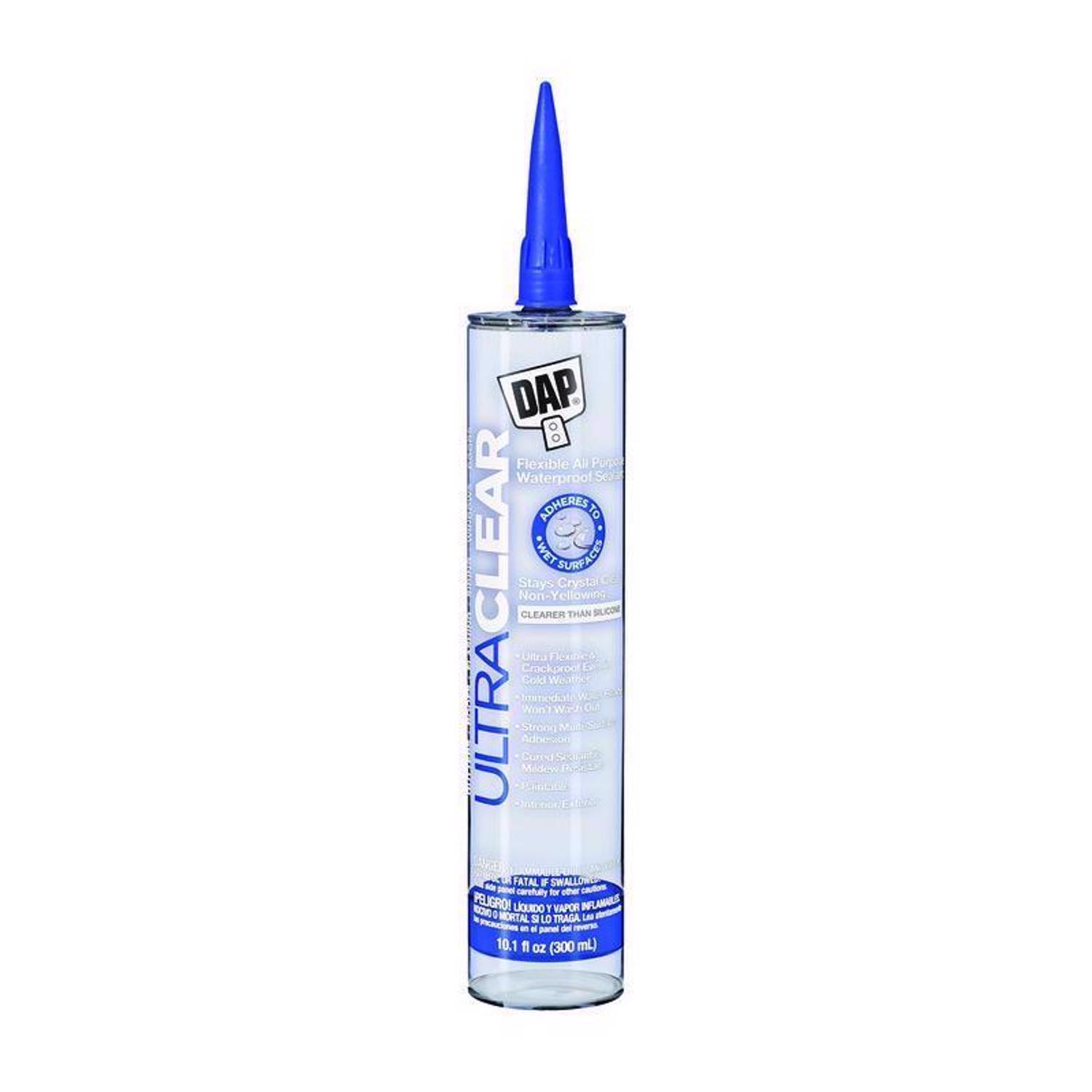 DAP Ultra Clear Clear Synthetic Rubber All Purpose Waterproof Sealant 10.1 oz