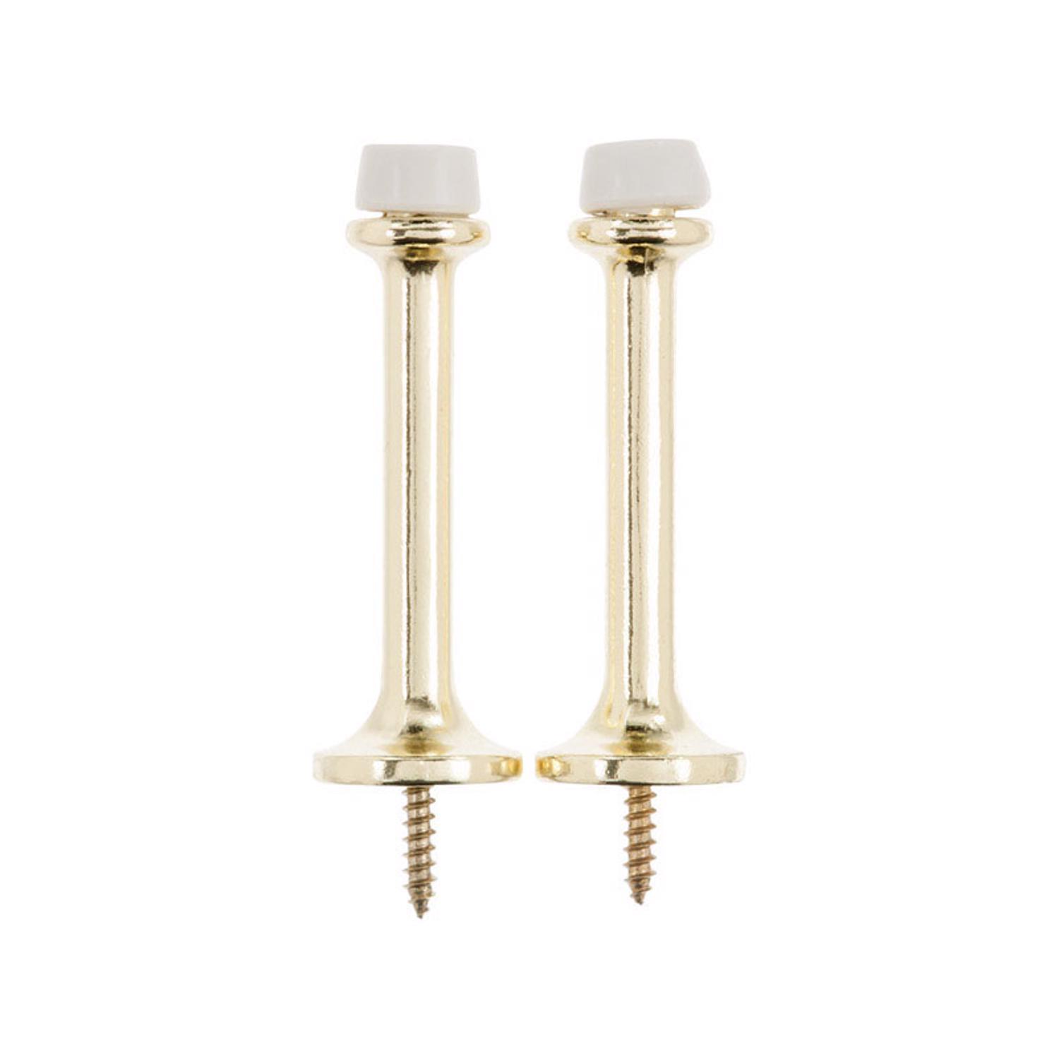 Ace 3 in. W Metal Bright Gold Rigid Door Stop Mounts to door and wall 1/8 in.