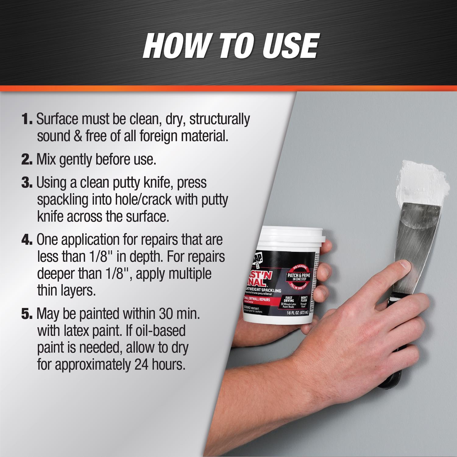 DAP Fast 'N Final Ready to Use White Lightweight Spackling Compound 16 oz