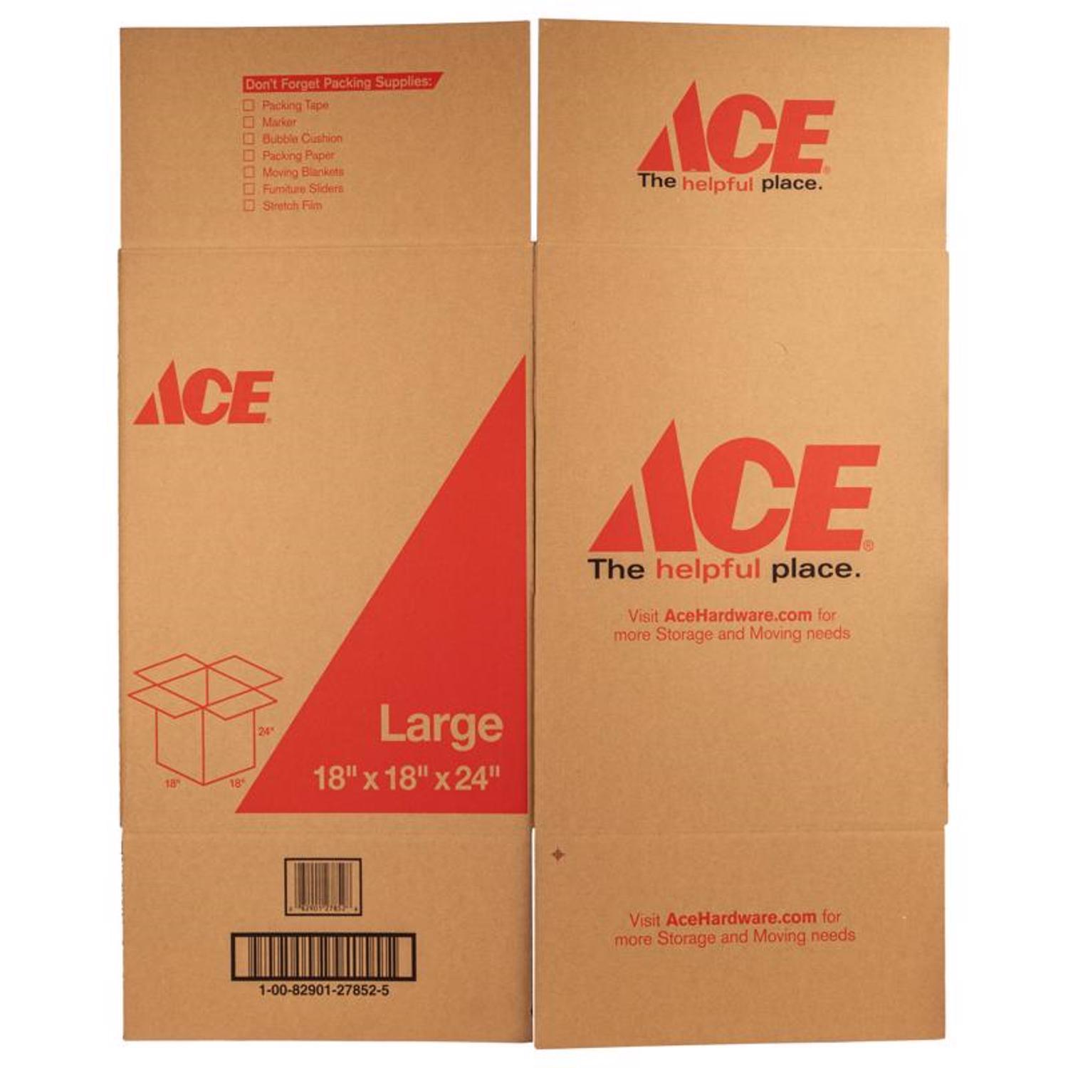Ace 24 in. H X 18 in. W X 18 in. L Cardboard Corrgugated Box 1 pk
